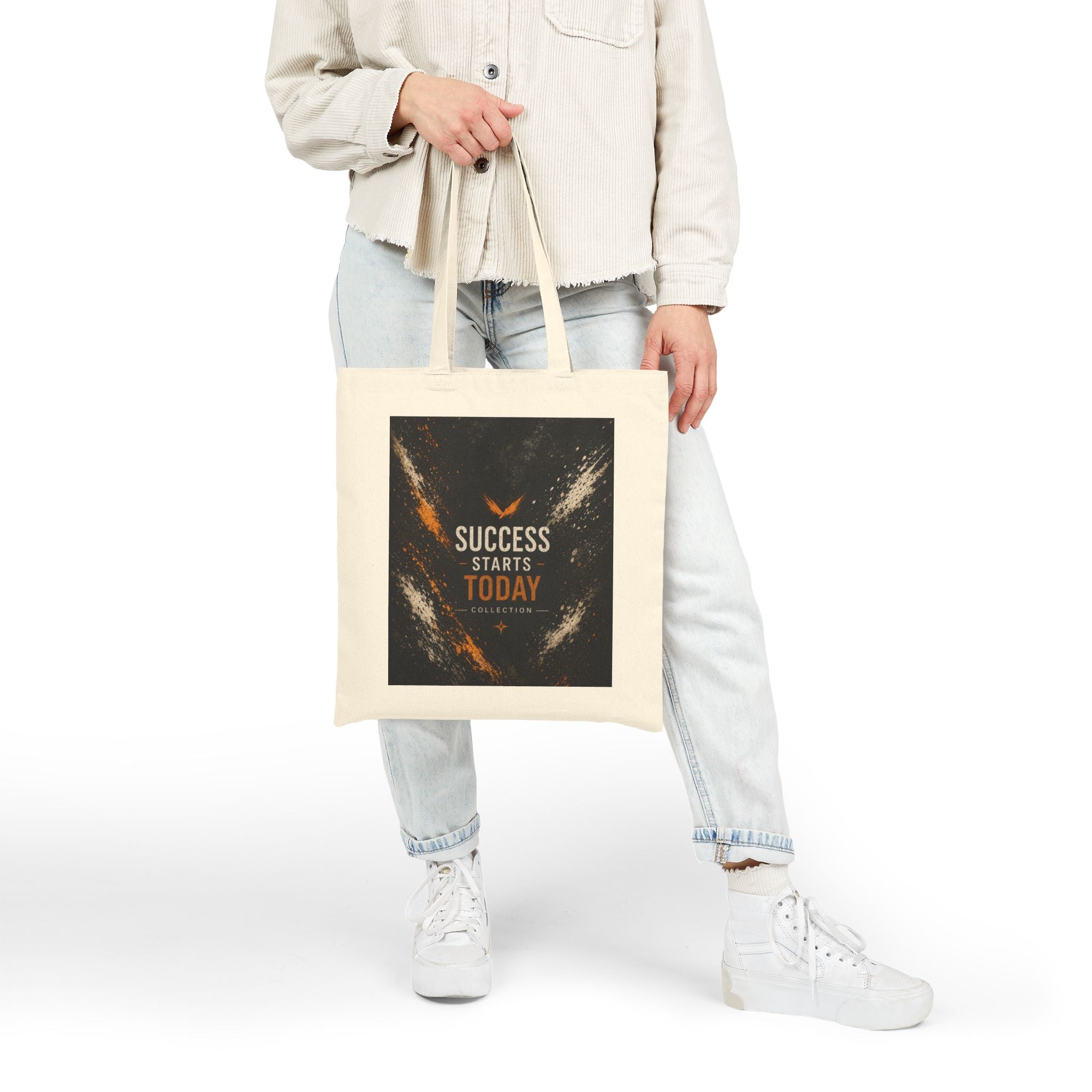 Success Starts Today Motivational Canvas Tote Bag