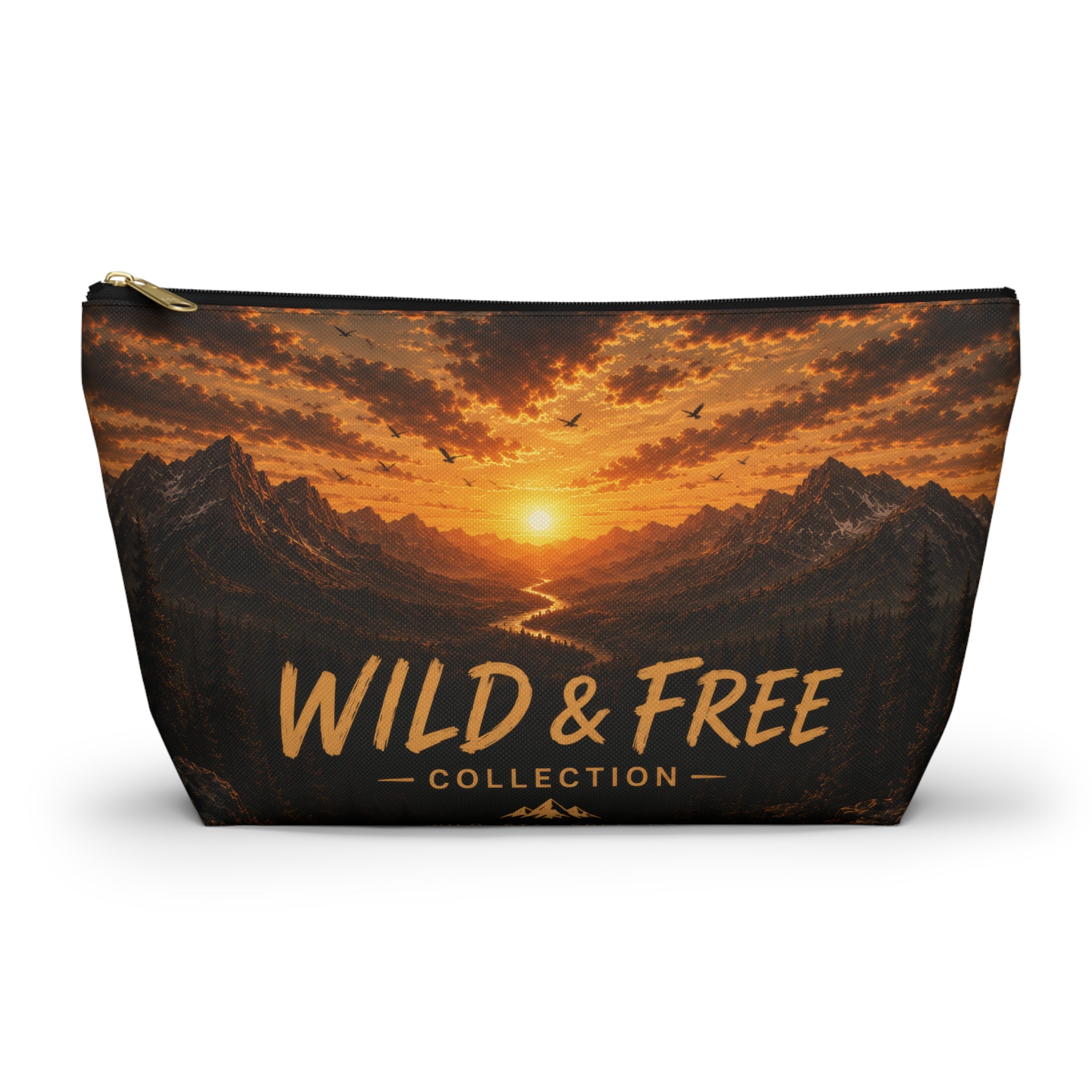 Wild & Free Accessory Pouch — Sunset Mountain Cosmetic Bag