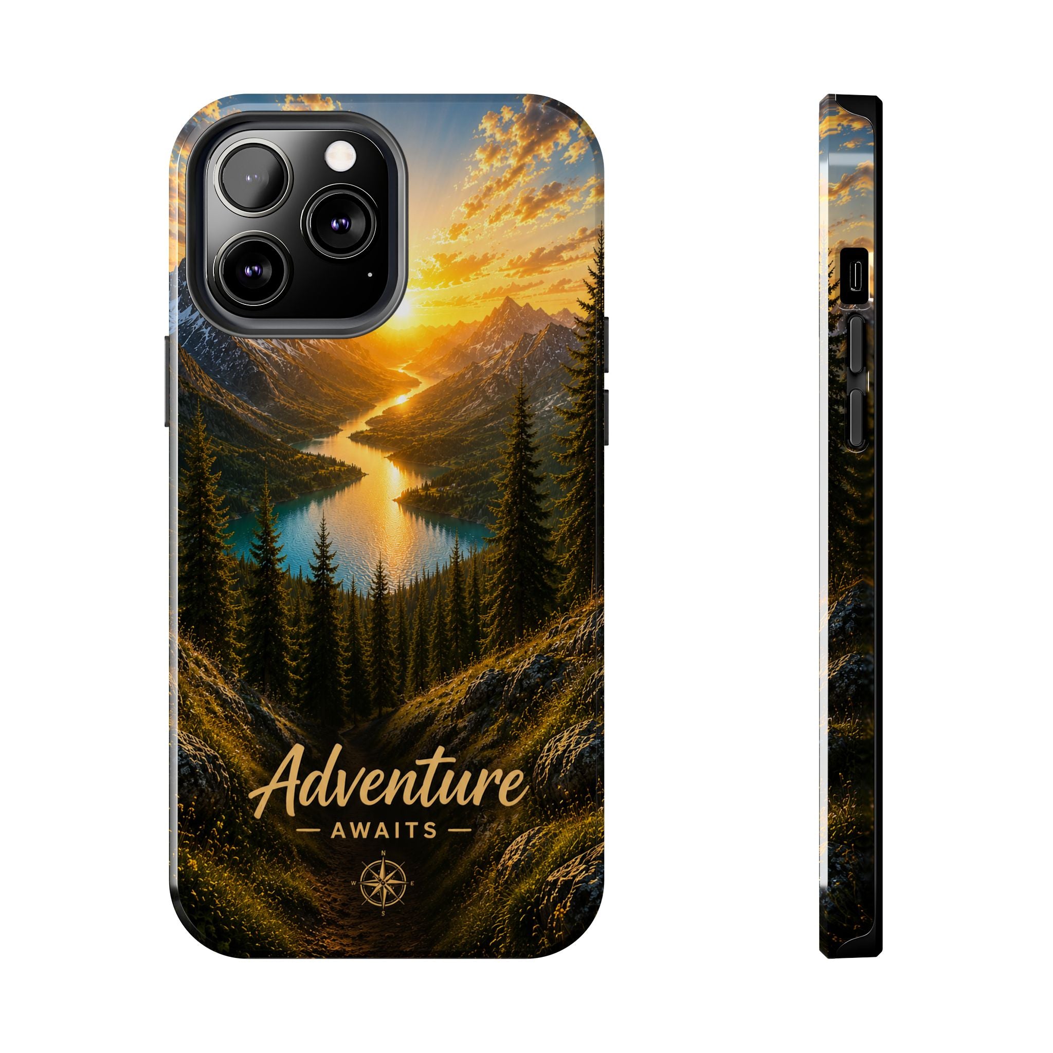 Adventure Awaits Phone Case — Scenic Mountain Landscape Protective Case