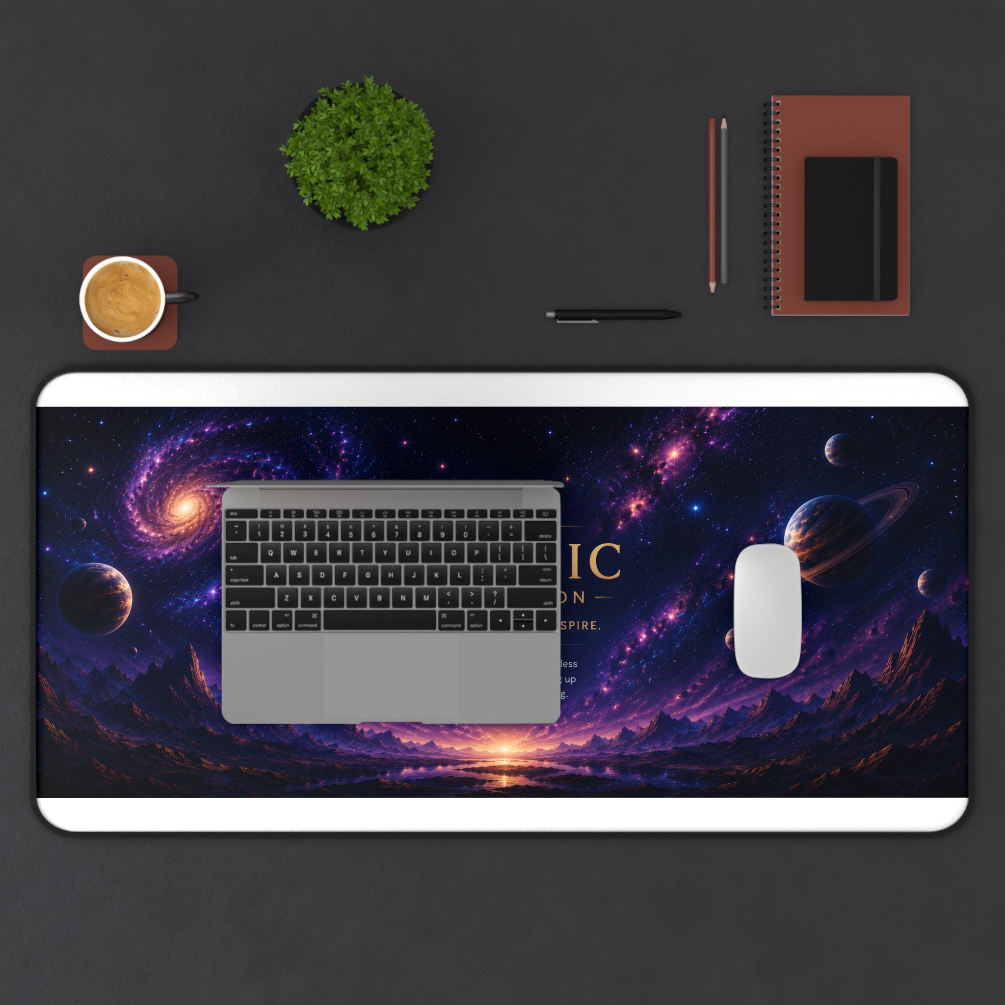Cosmic Collection Desk Mat — Galaxy Landscape Gaming & Office Mouse Pad