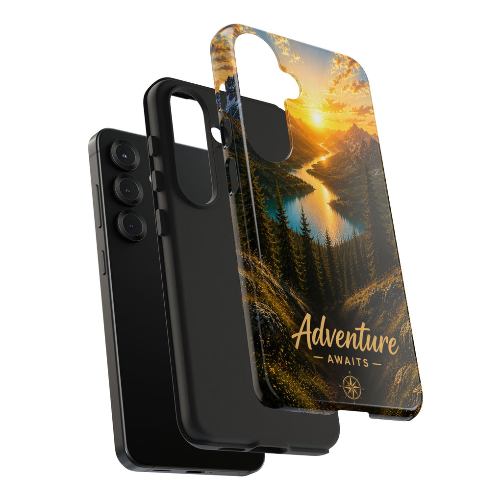 Adventure Awaits Phone Case — Scenic Mountain Landscape Protective Case