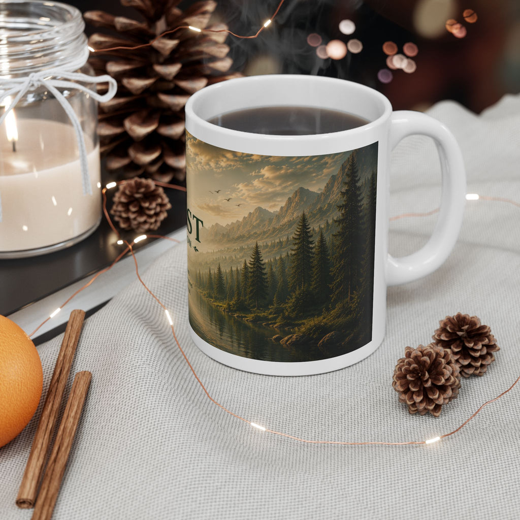 Forest Ceramic Mug (11oz, 15oz) | Nature Coffee Mug | Planet of Thoughts