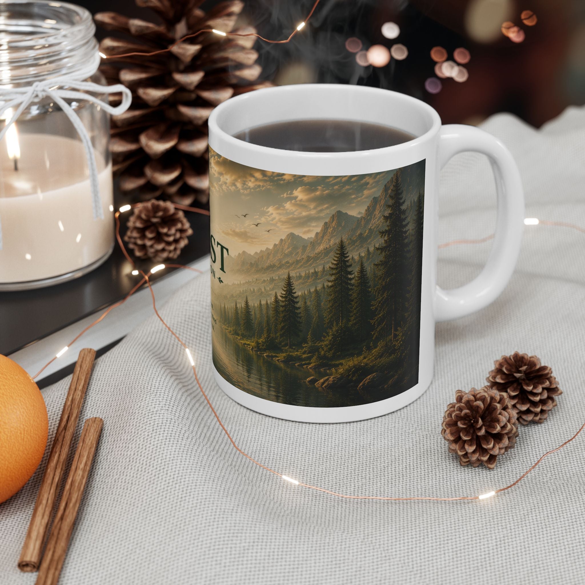 Forest Ceramic Mug (11oz, 15oz) | Nature Coffee Mug | Planet of Thoughts