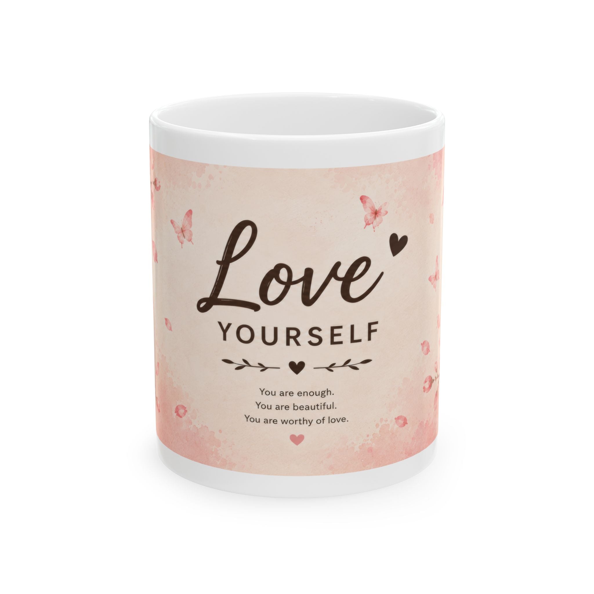 Love Yourself Ceramic Mug (11oz, 15oz) | Self Love Coffee Mug | Planet of Thoughts