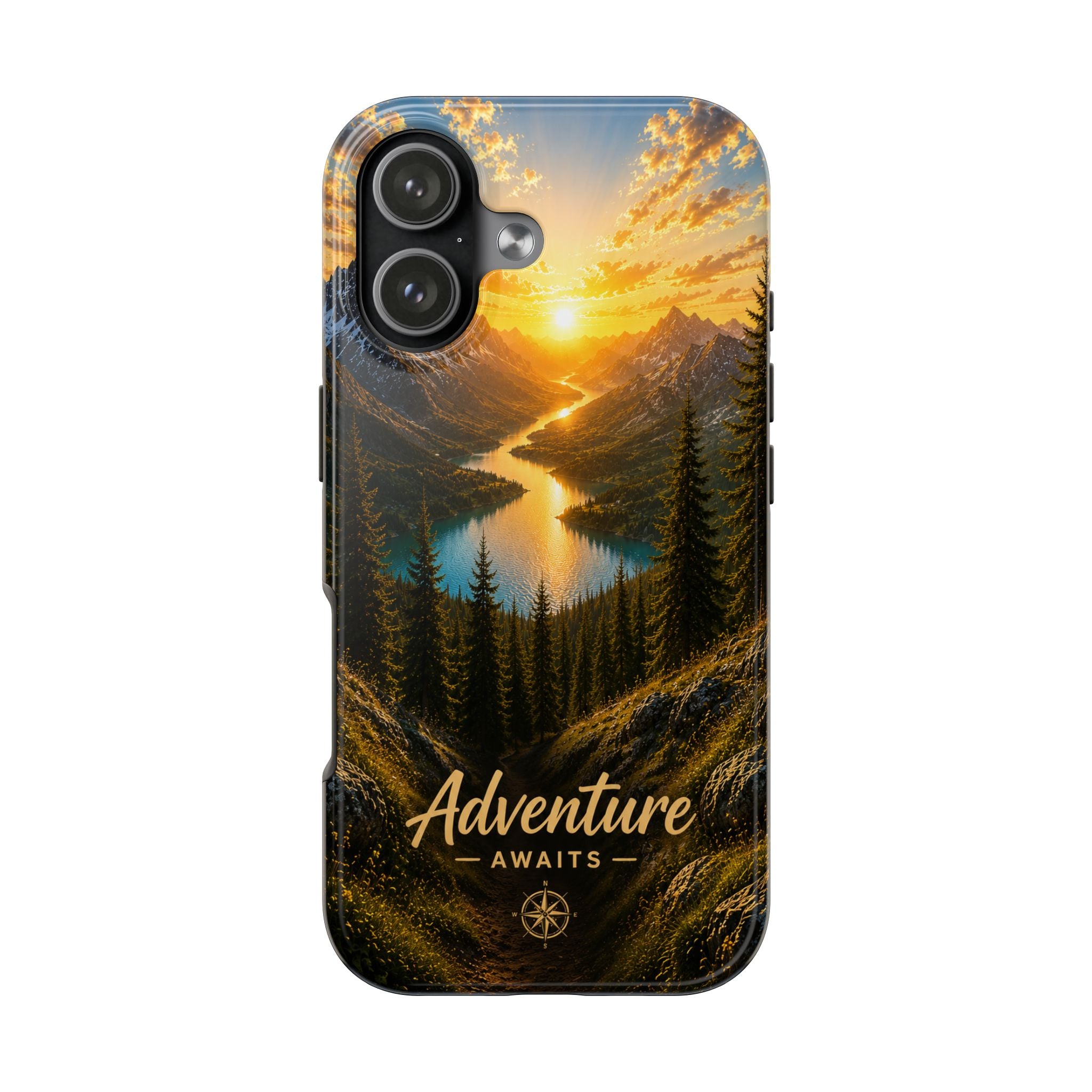 Adventure Awaits Phone Case — Scenic Mountain Landscape Protective Case