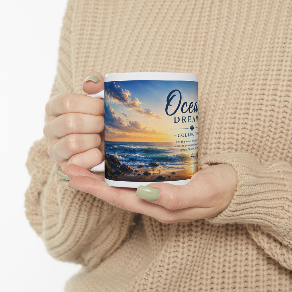 Ocean Ceramic Mug (11oz, 15oz) | Coastal Coffee Mug | Planet of Thoughts
