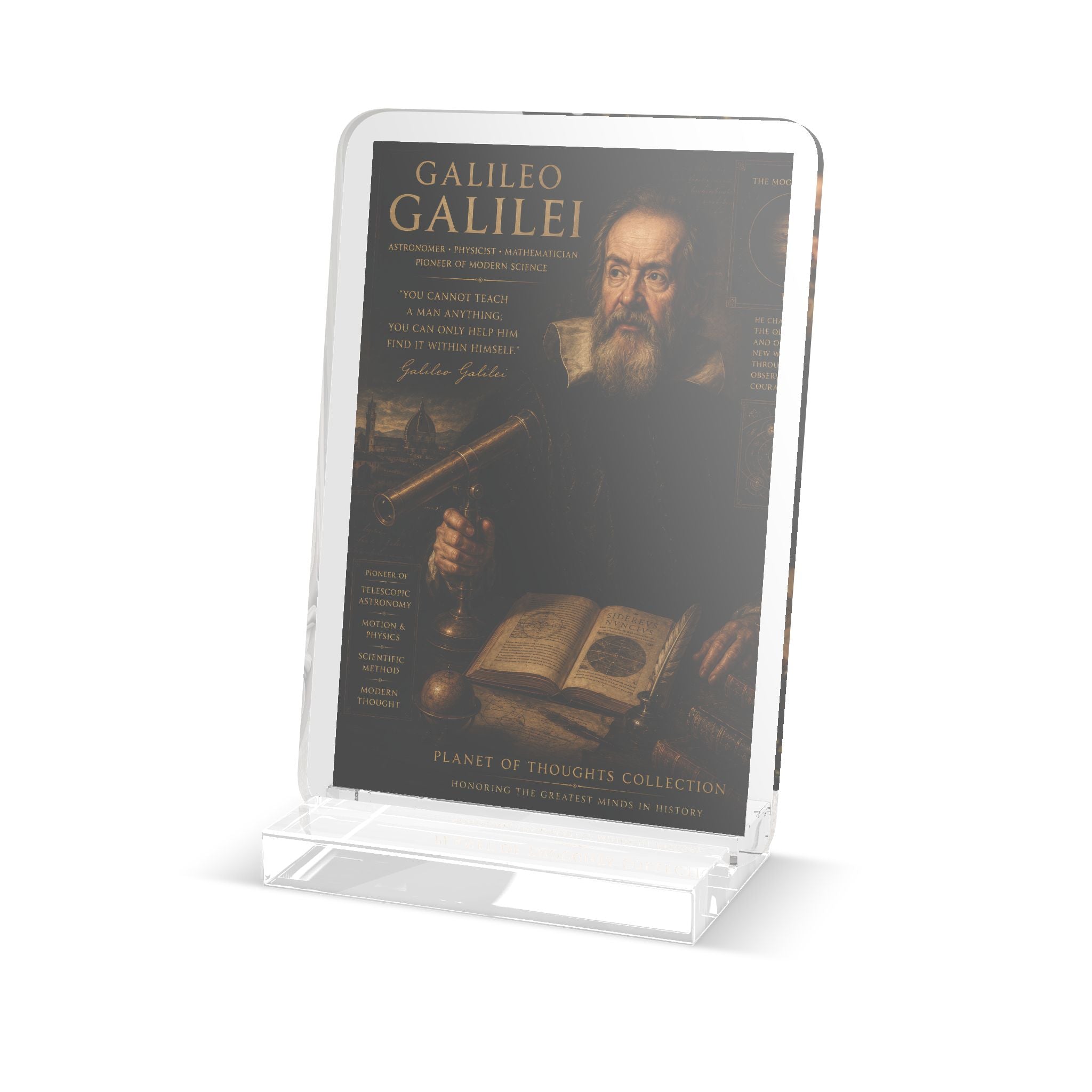 Galileo Galilei Acrylic Standee — Historical Scientist Desk Display