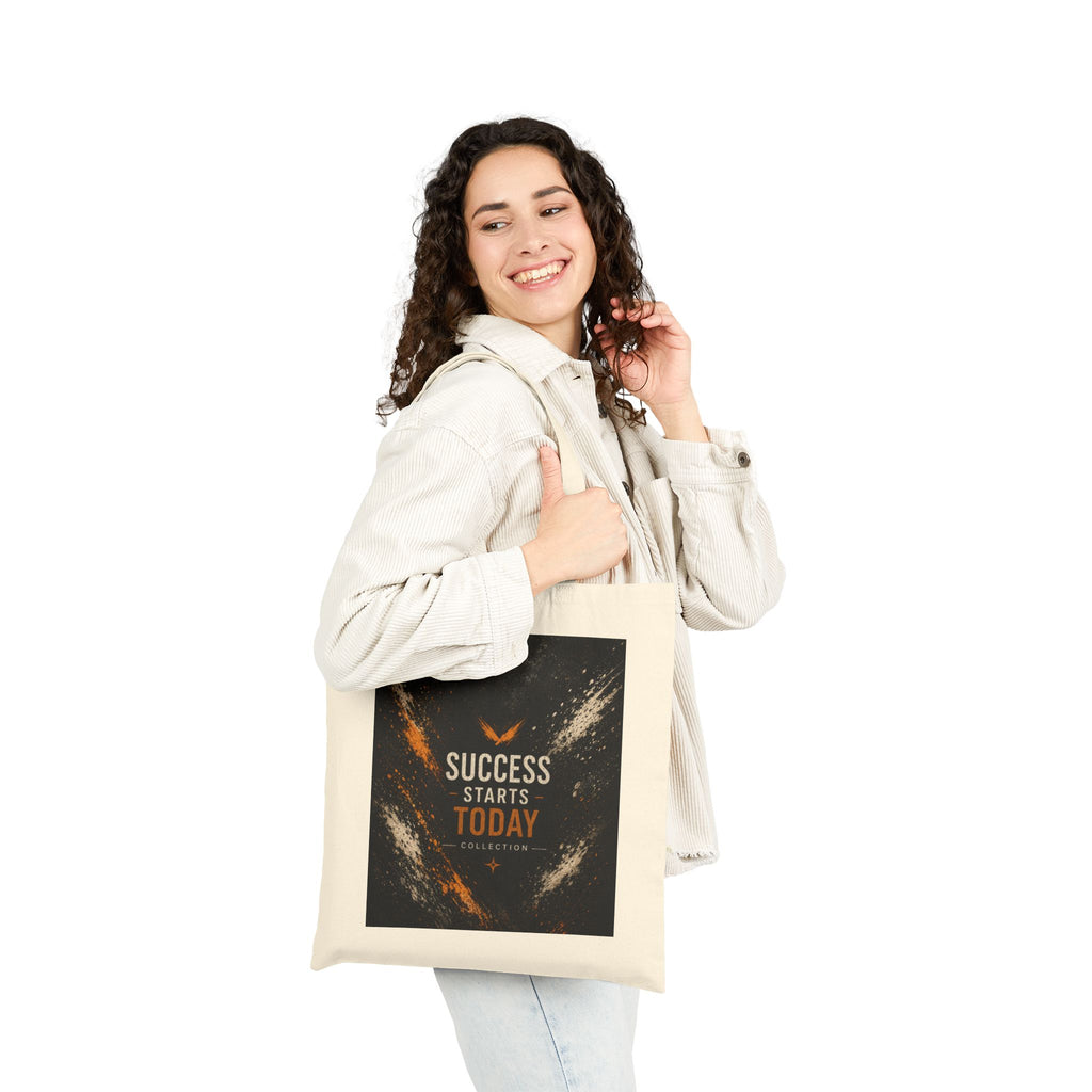 Success Starts Today Motivational Canvas Tote Bag
