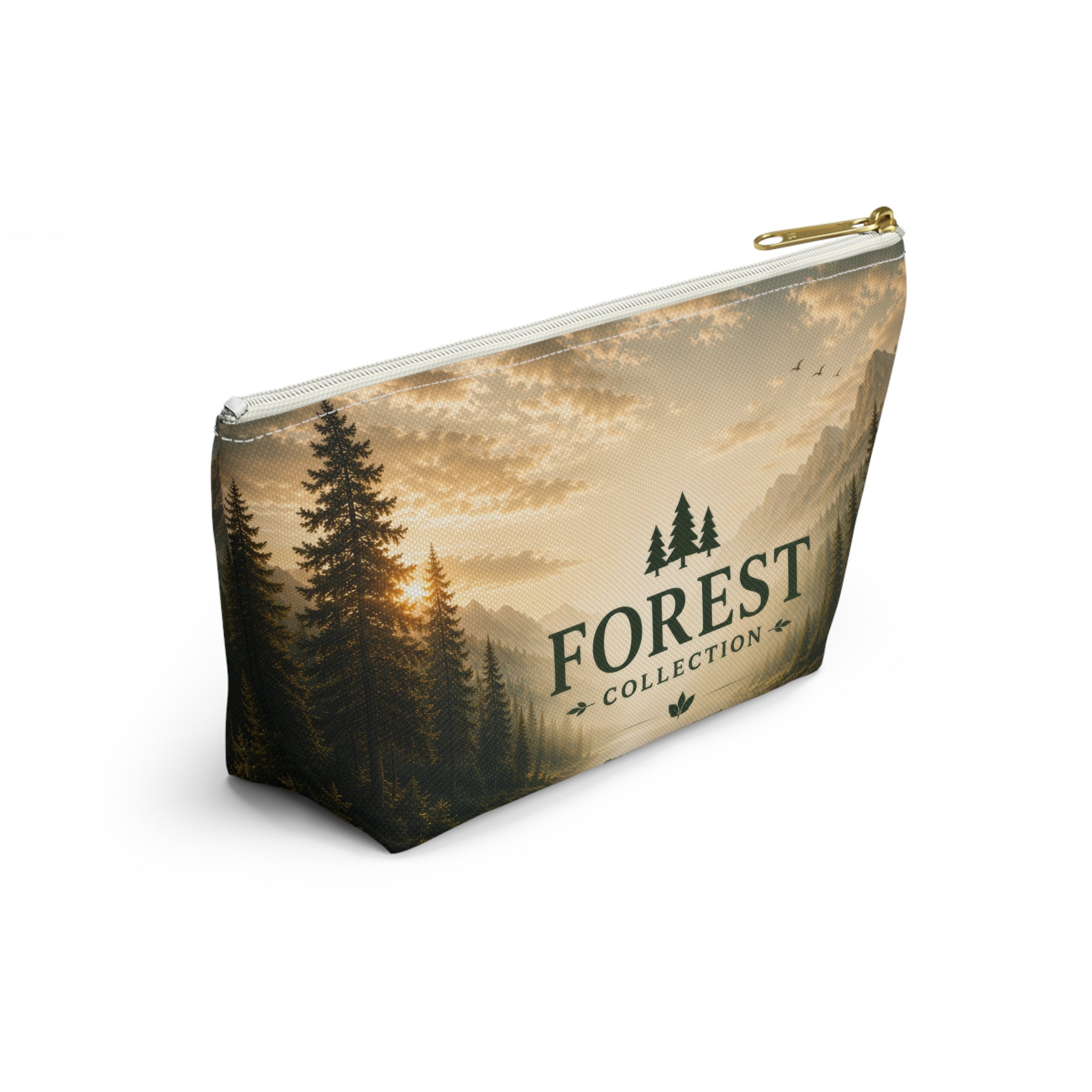 Forest Collection Accessory Pouch — Scenic Mountain & Pine Makeup Bag