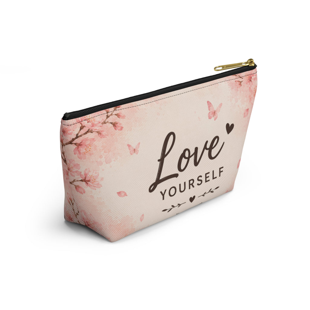 Love Yourself Floral Accessory Pouch