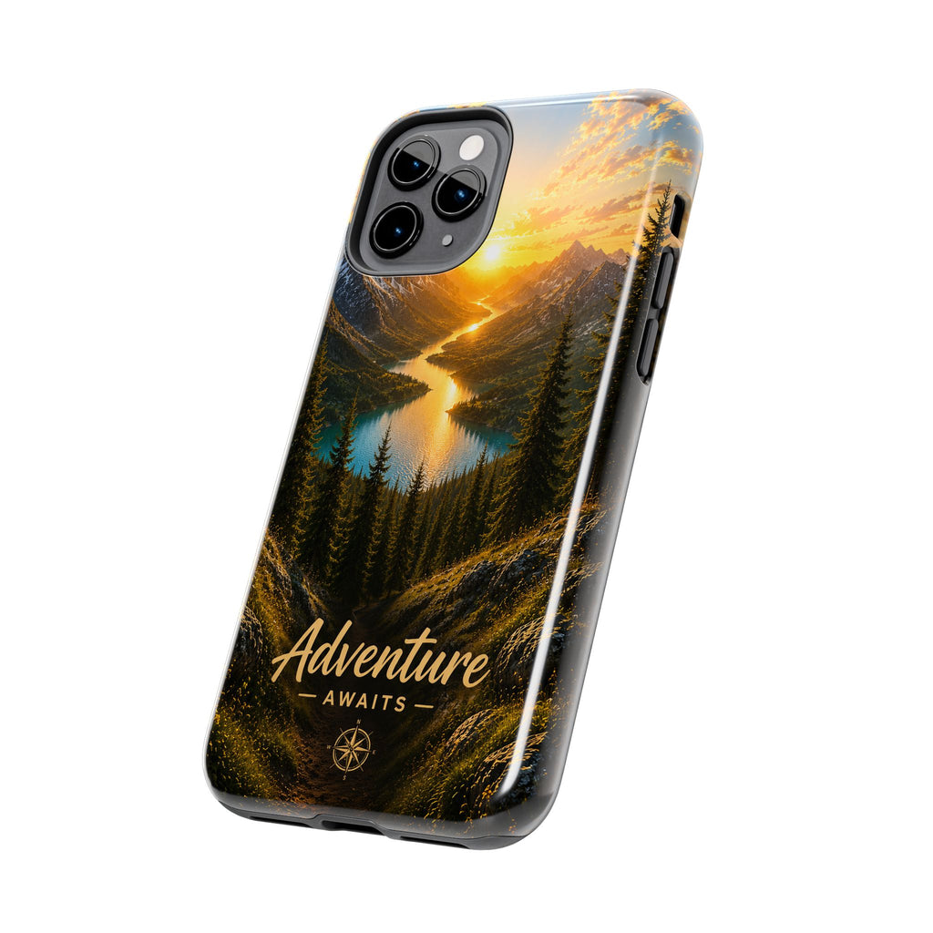 Adventure Awaits Phone Case — Scenic Mountain Landscape Protective Case
