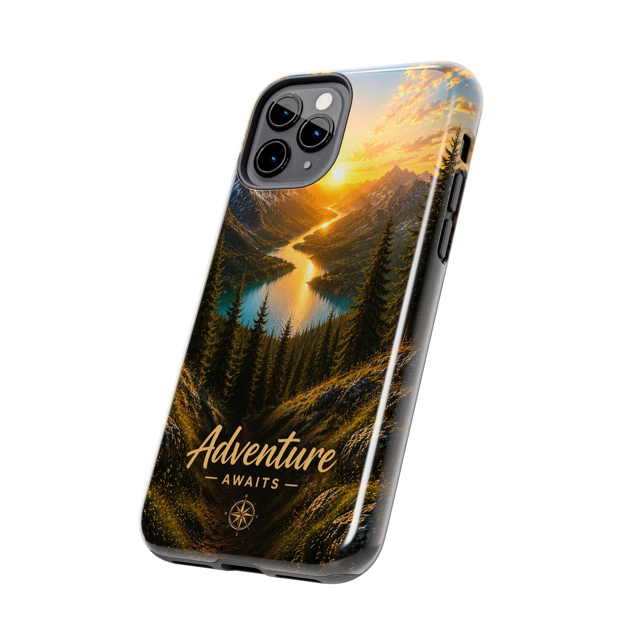 Adventure Awaits Phone Case — Scenic Mountain Landscape Protective Case