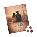 Girl & Boy Jigsaw Puzzle — 'Romantic Paris Couple' Sunset 252/520/1014-Piece