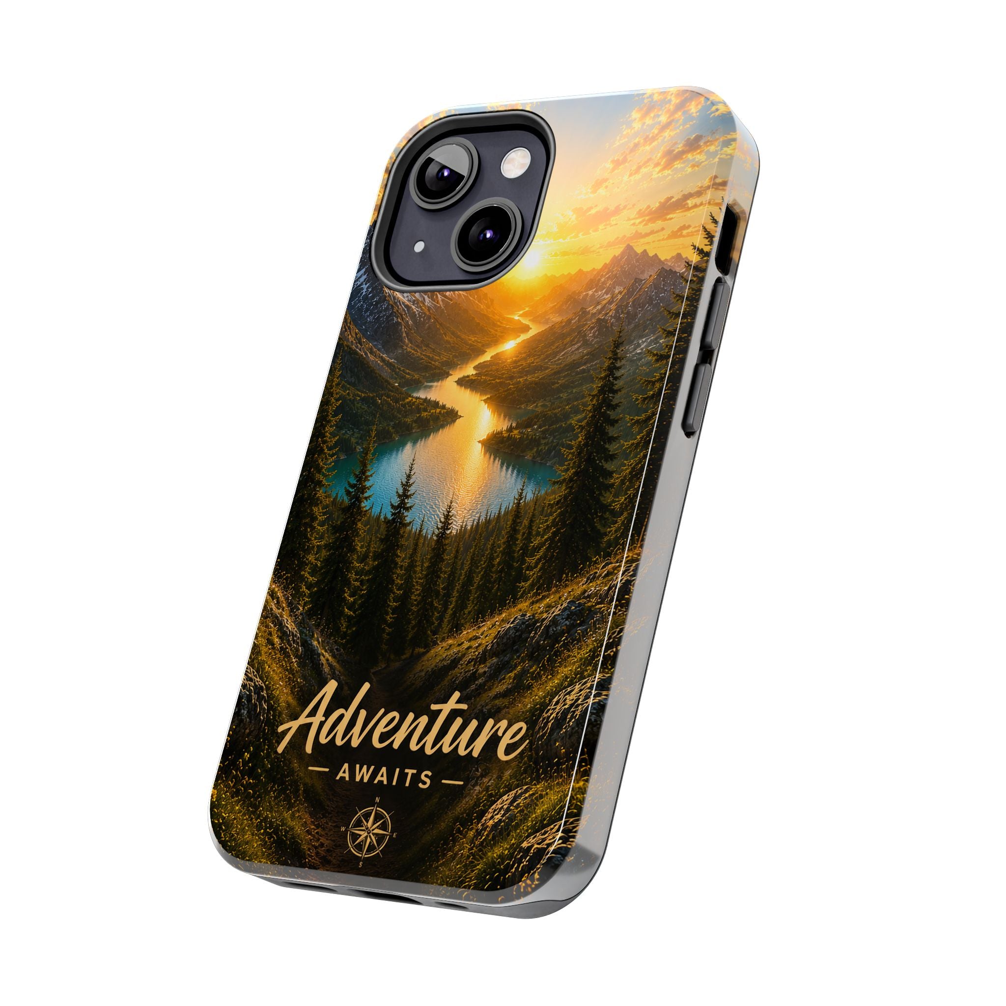 Adventure Awaits Phone Case — Scenic Mountain Landscape Protective Case