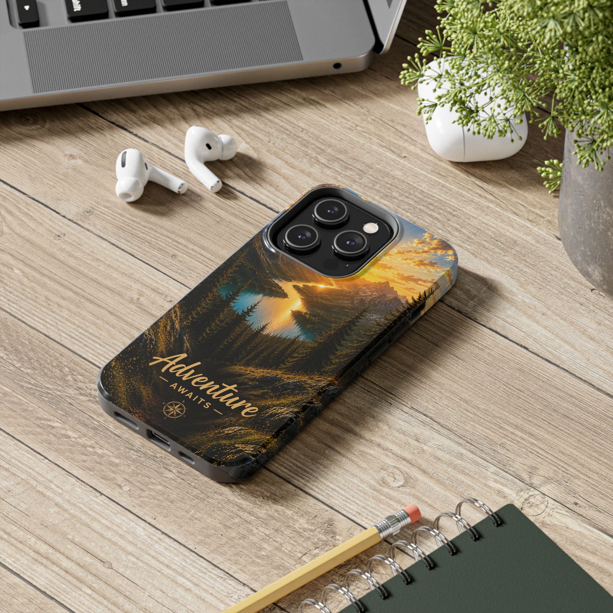 Adventure Awaits Phone Case — Scenic Mountain Landscape Protective Case