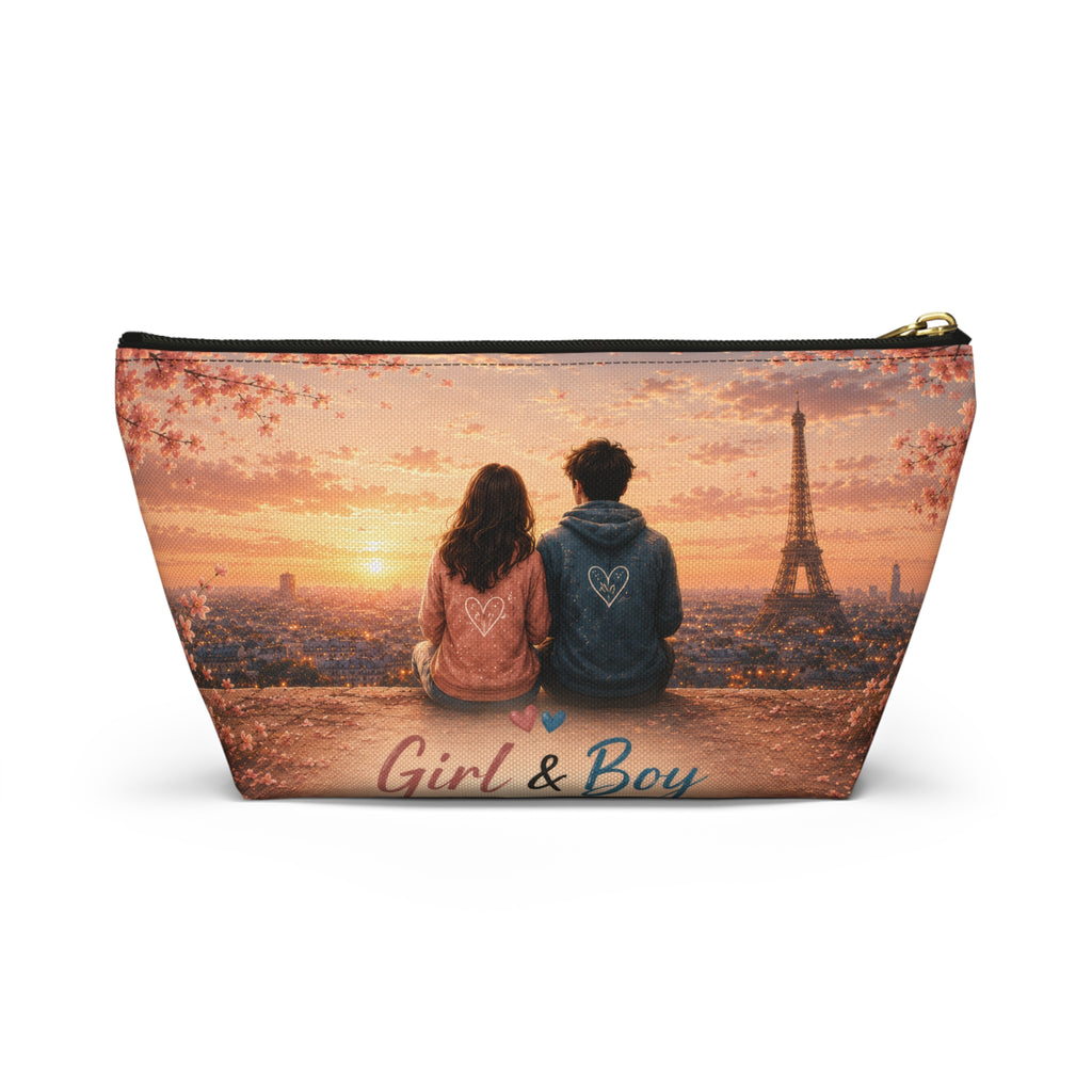 Girl & Boy Paris Sunset Cosmetic Bag Accessory Pouch