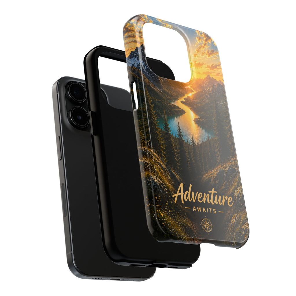 Adventure Awaits Phone Case — Scenic Mountain Landscape Protective Case