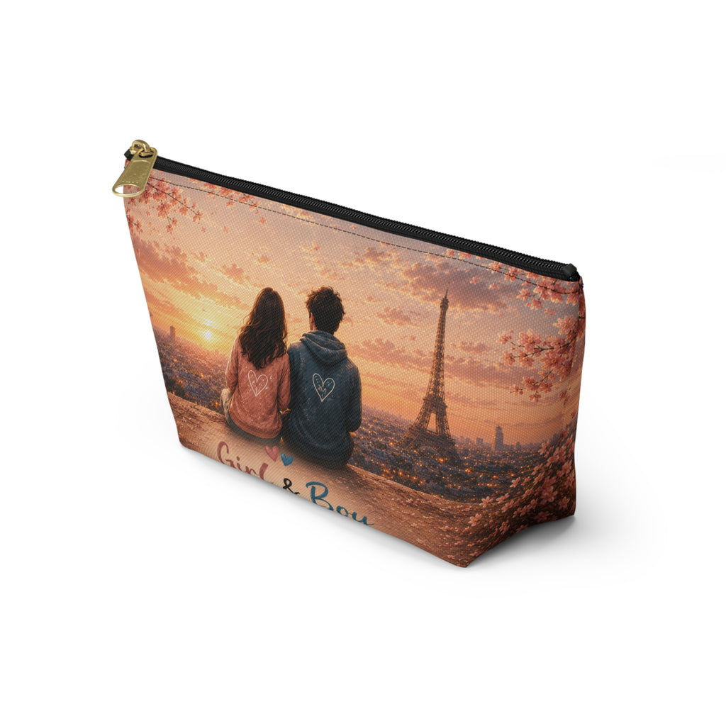 Girl & Boy Paris Sunset Cosmetic Bag Accessory Pouch