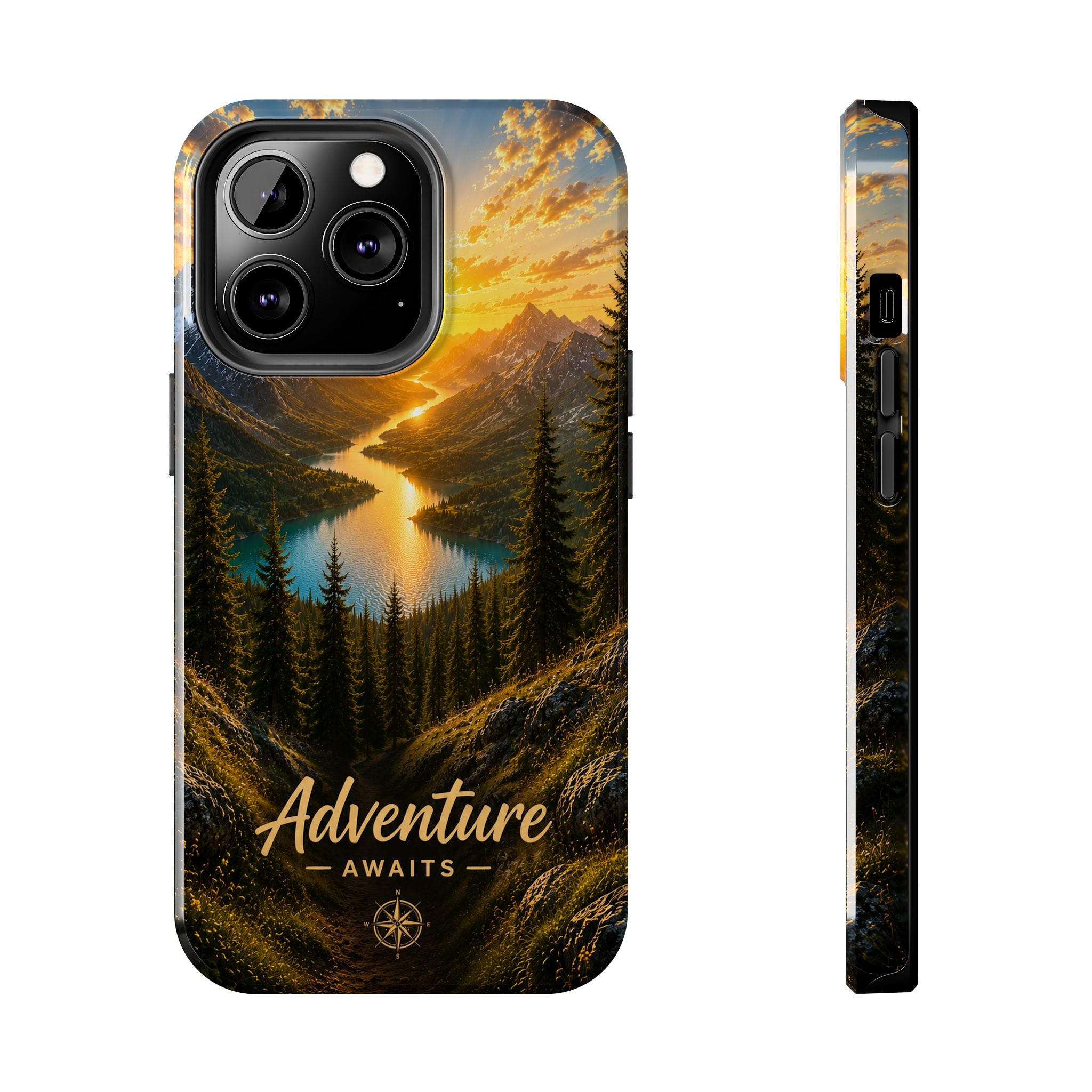 Adventure Awaits Phone Case — Scenic Mountain Landscape Protective Case