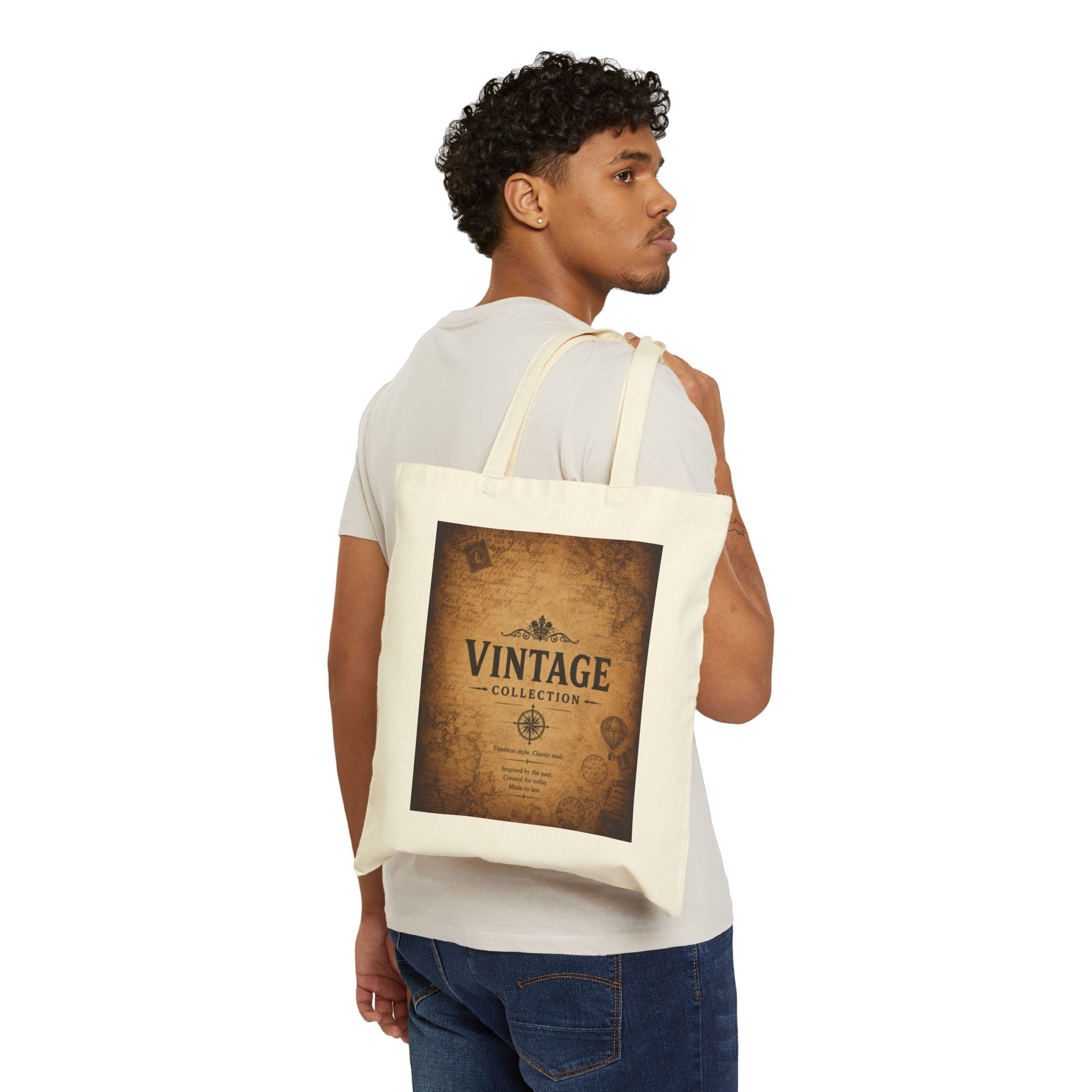 Vintage Map Tote Bag – 'Vintage Collection' Canvas Shopper
