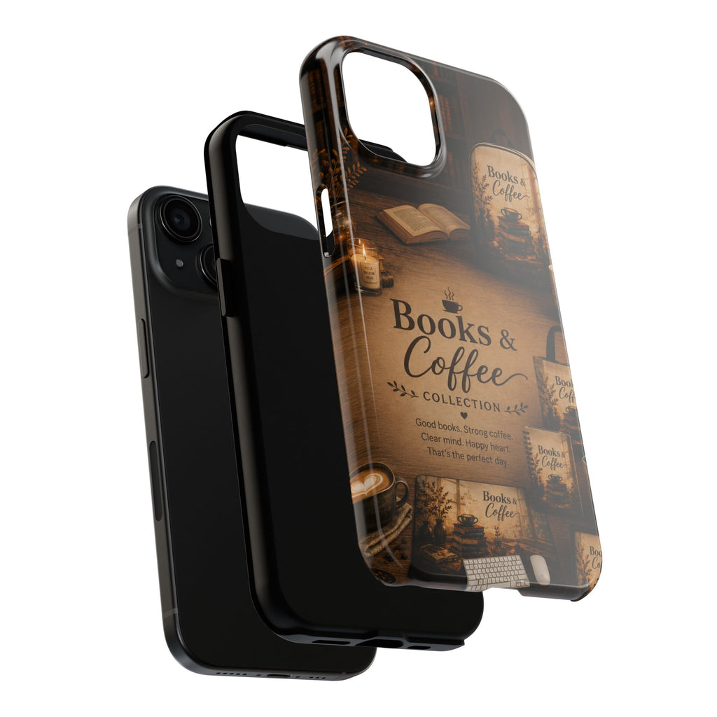 Books & Coffee Tough Phone Case — Cozy Vintage Library Design