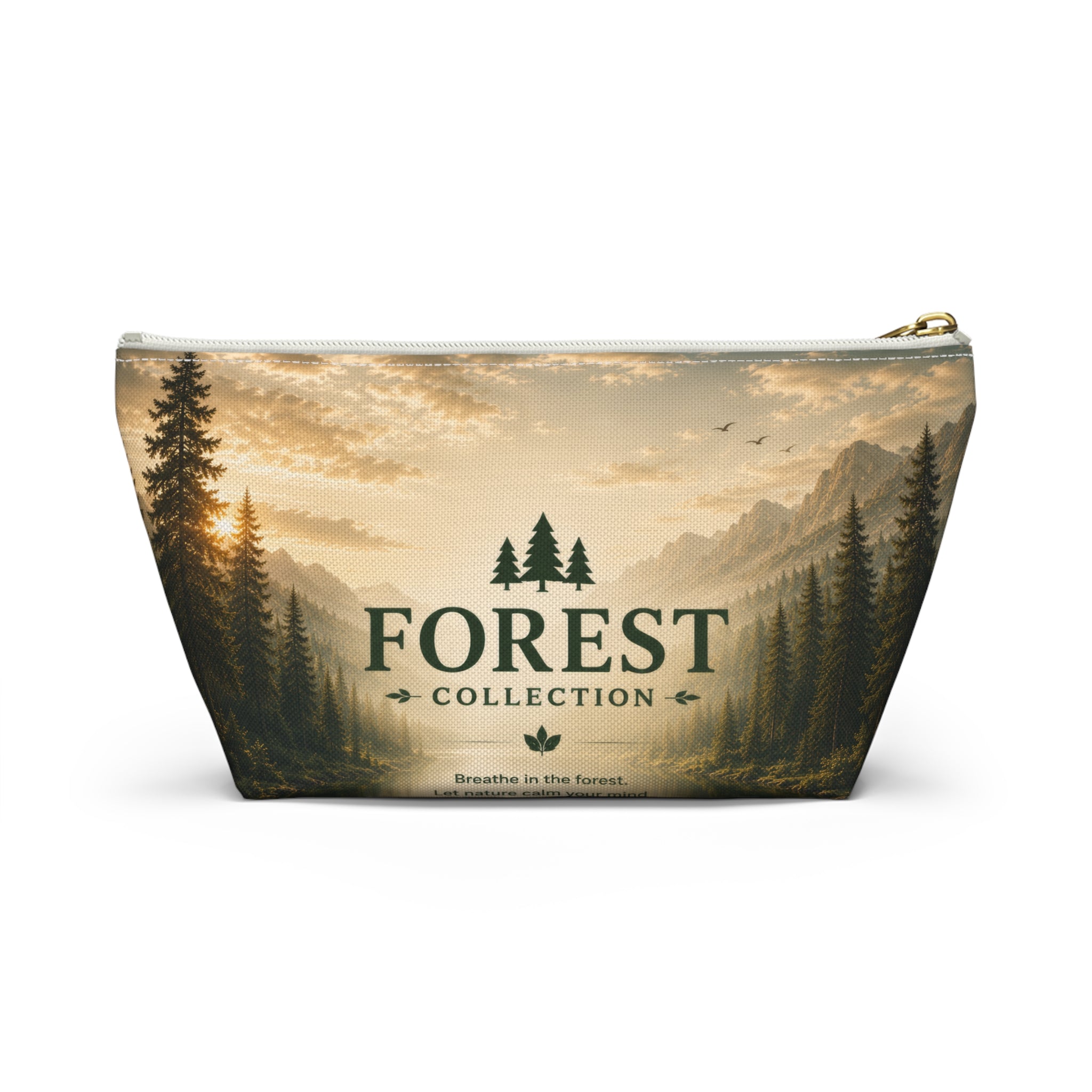 Forest Collection Accessory Pouch — Scenic Mountain & Pine Makeup Bag