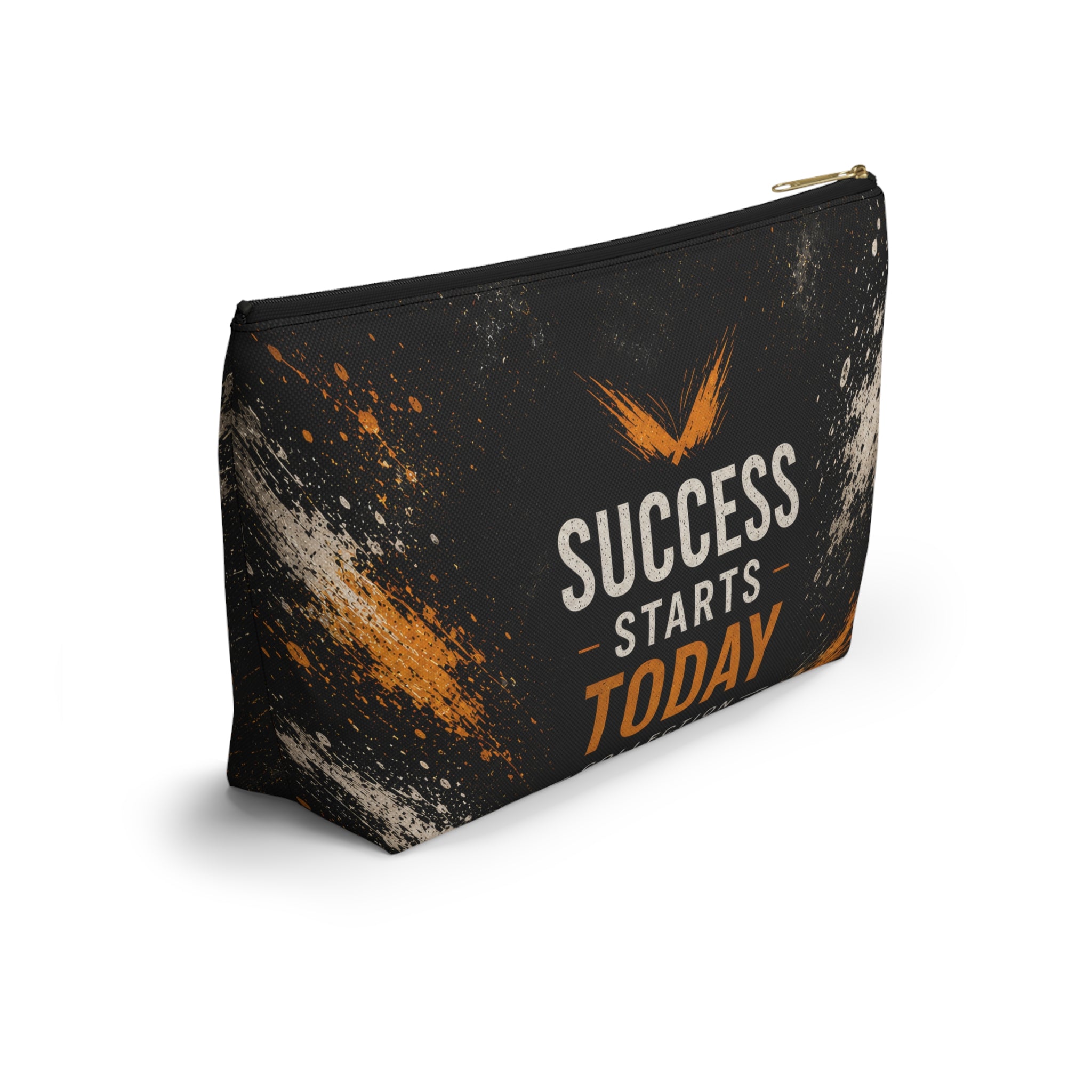 Success Starts Today Accessory Pouch — Motivational T-Bottom Pouch