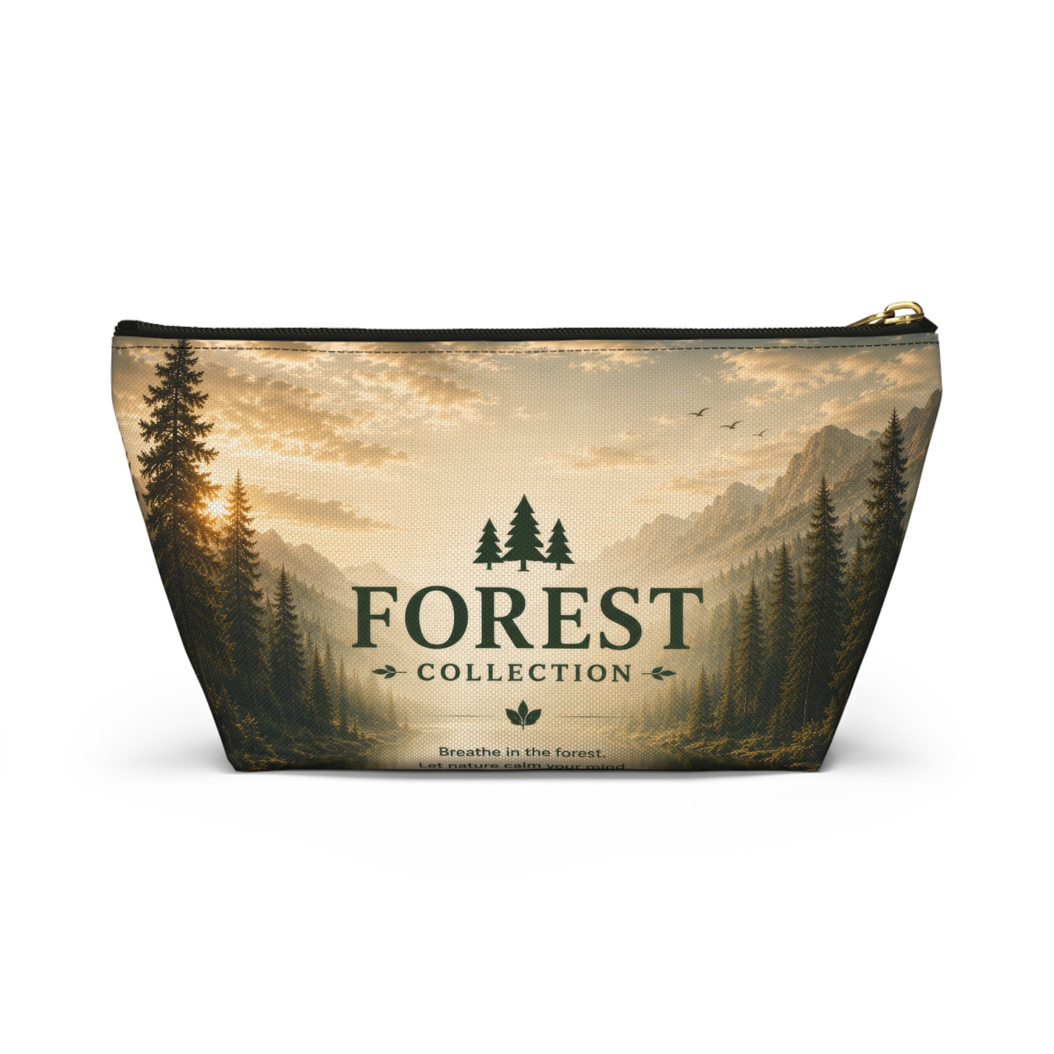 Forest Collection Accessory Pouch — Scenic Mountain & Pine Makeup Bag