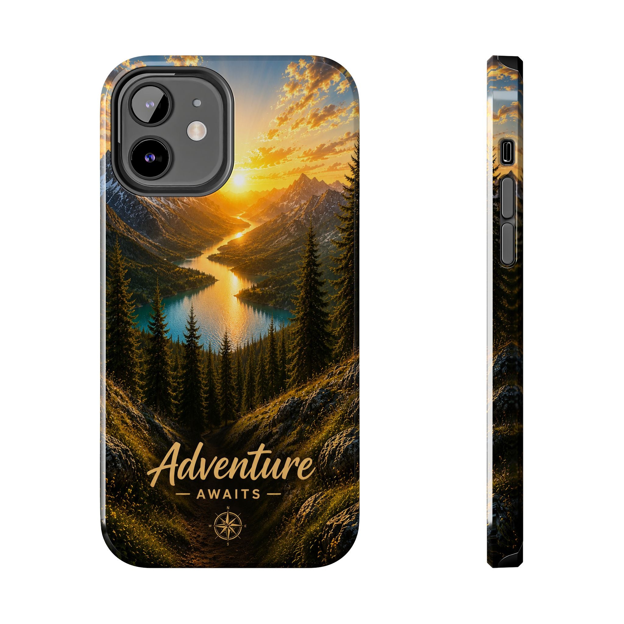 Adventure Awaits Phone Case — Scenic Mountain Landscape Protective Case