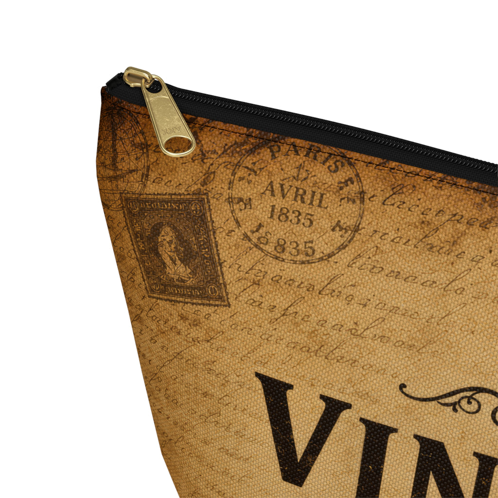 Vintage Collection Accessory Pouch — Retro Map Travel Cosmetic Bag