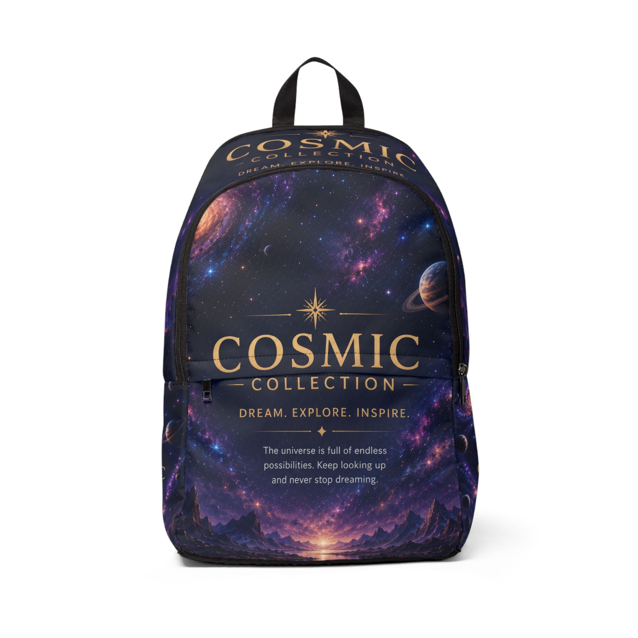 Cosmic Collection Backpack – Dream, Explore, Inspire Galaxy Print