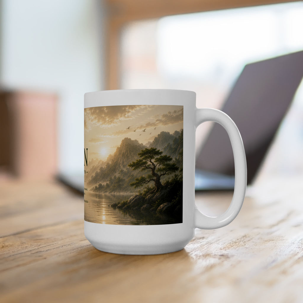 Zen Collection Ceramic Mug (11oz, 15oz) – Tranquil Landscape Meditation Coffee Cup | Planet of Thoughts