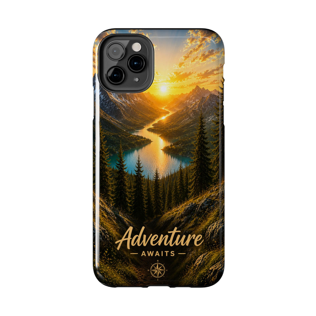 Adventure Awaits Phone Case — Scenic Mountain Landscape Protective Case