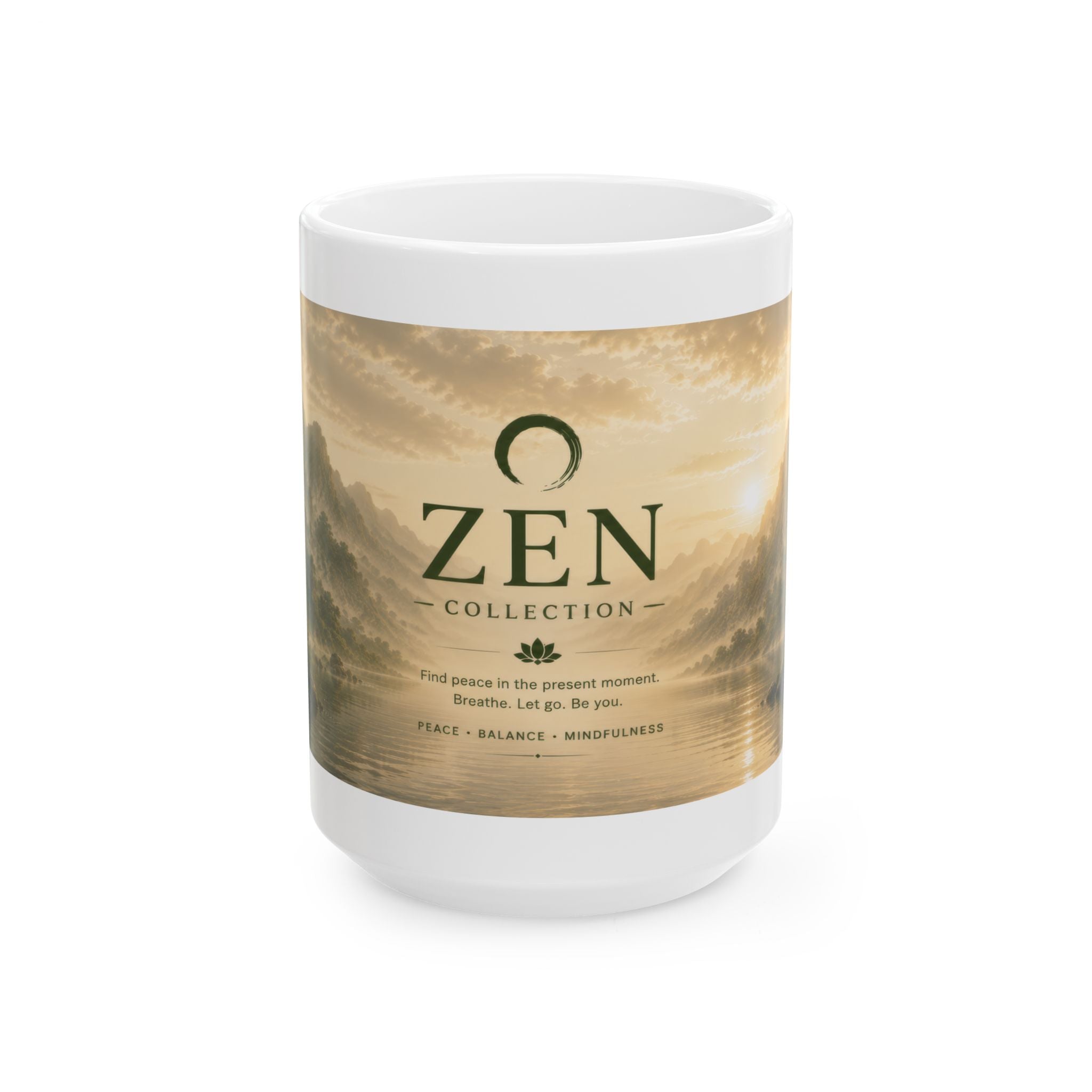 Zen Collection Ceramic Mug (11oz, 15oz) – Tranquil Landscape Meditation Coffee Cup | Planet of Thoughts