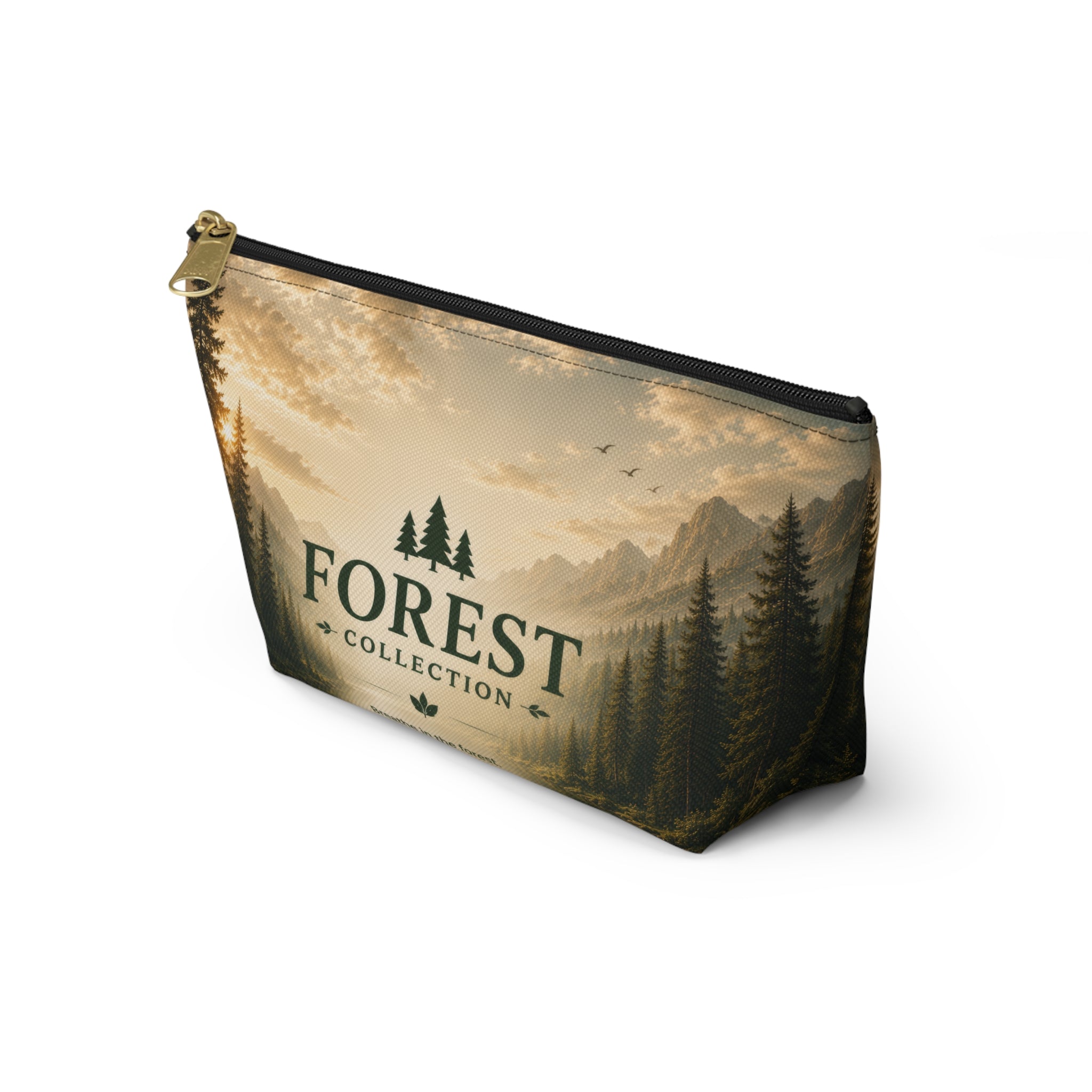 Forest Collection Accessory Pouch — Scenic Mountain & Pine Makeup Bag