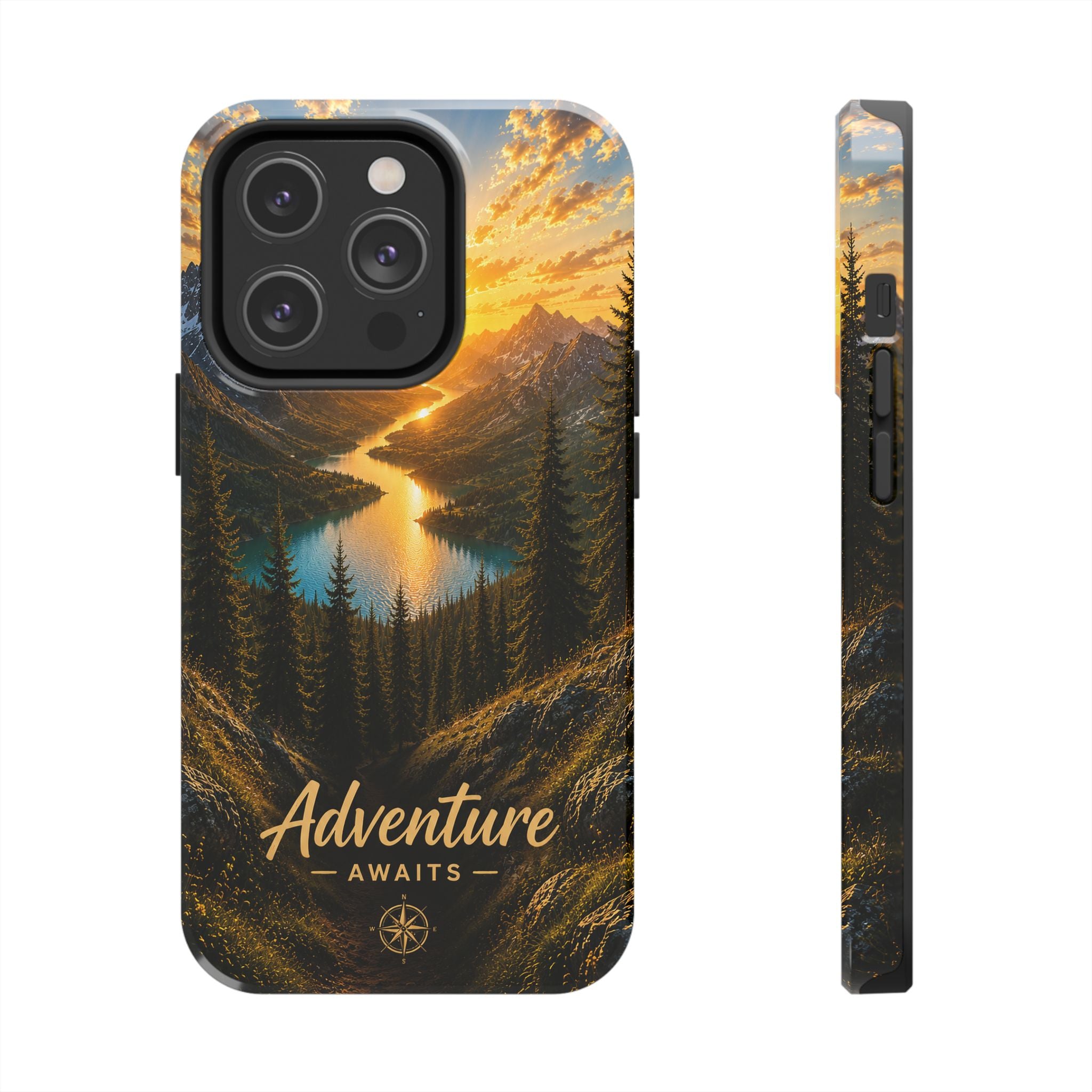 Adventure Awaits Phone Case — Scenic Mountain Landscape Protective Case