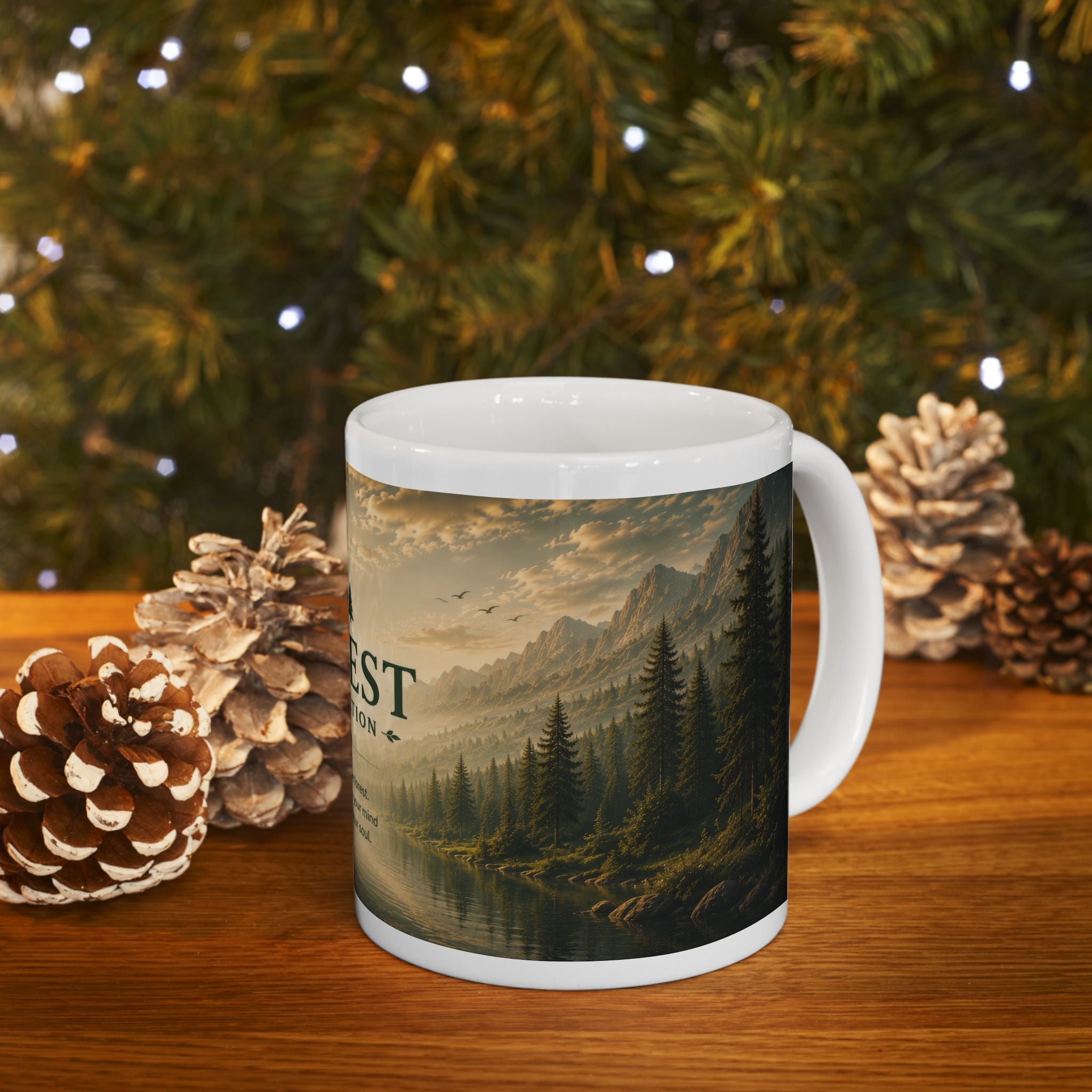 Forest Ceramic Mug (11oz, 15oz) | Nature Coffee Mug | Planet of Thoughts