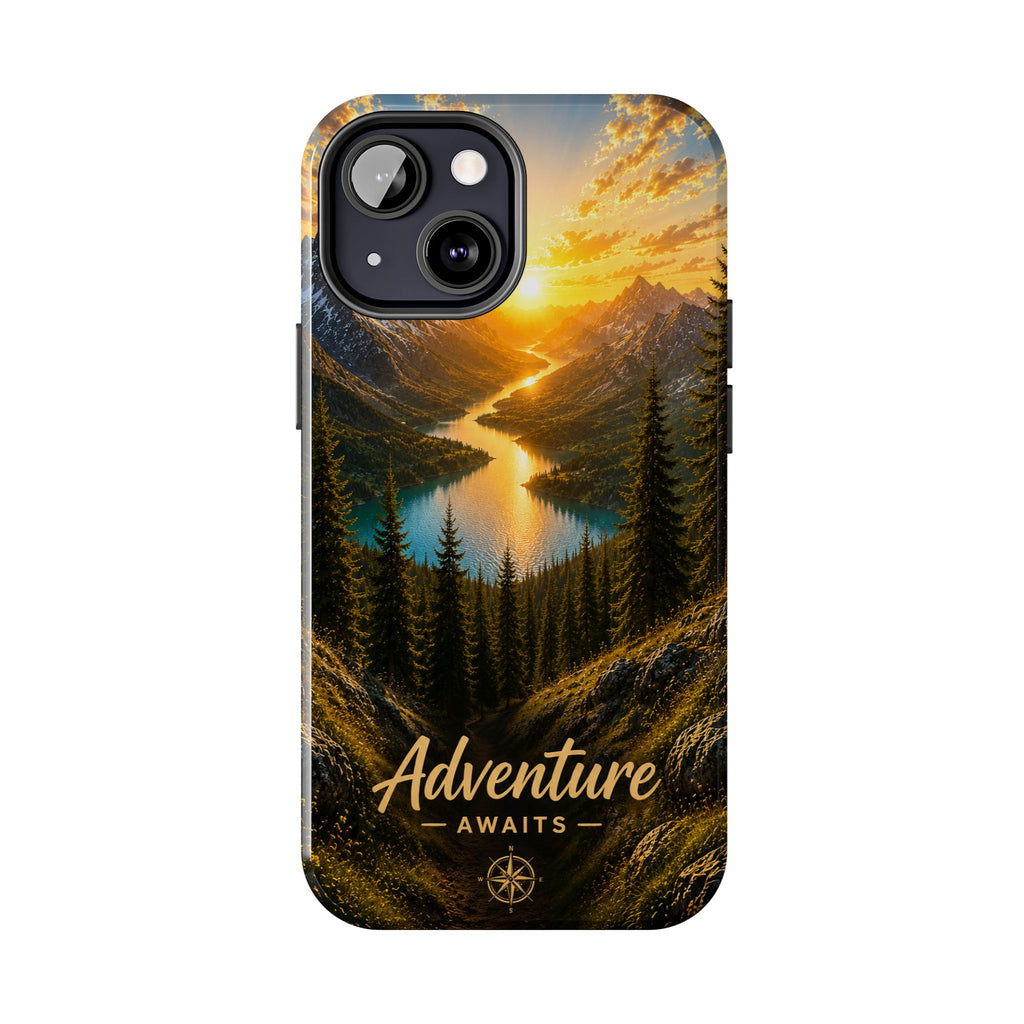 Adventure Awaits Phone Case — Scenic Mountain Landscape Protective Case
