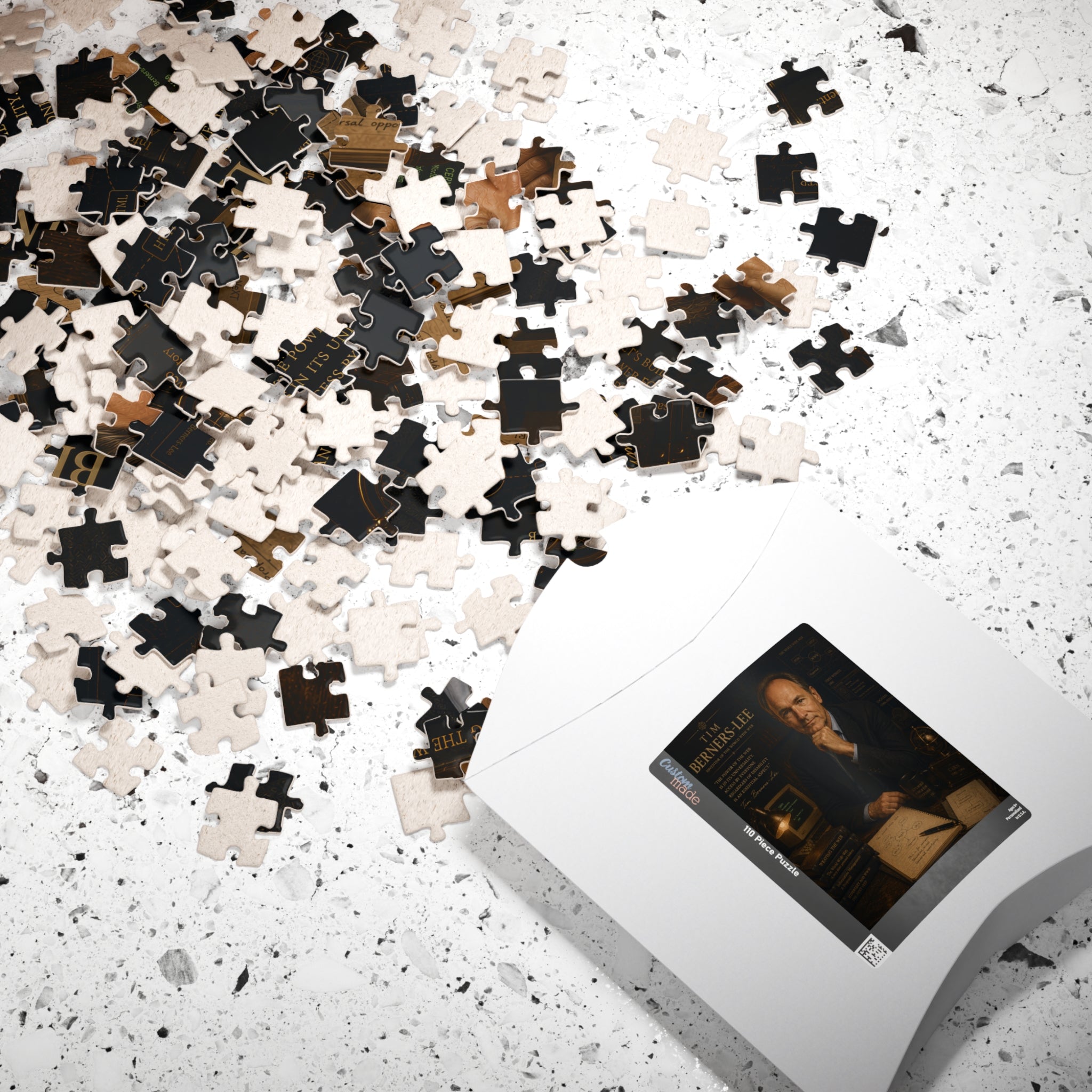 Berners-Lee Portrait Puzzle - 110 Pcs - Vert. — Inspirational Tech History Jigsaw (110/252/520/1014 pcs)
