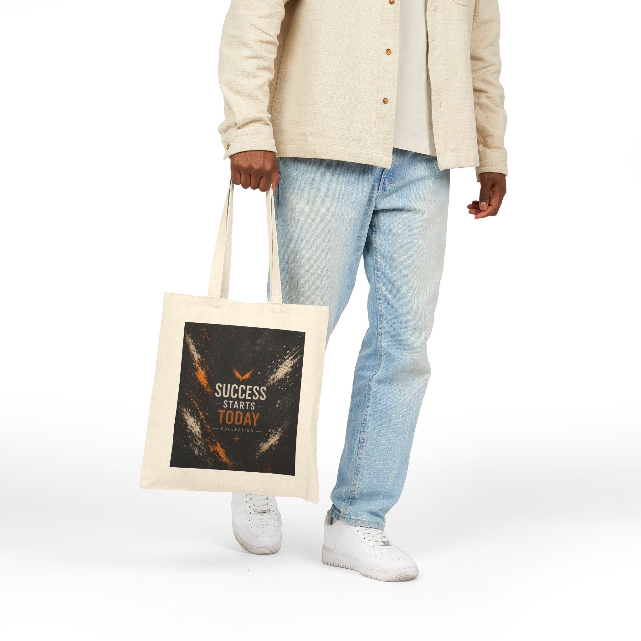 Success Starts Today Motivational Canvas Tote Bag