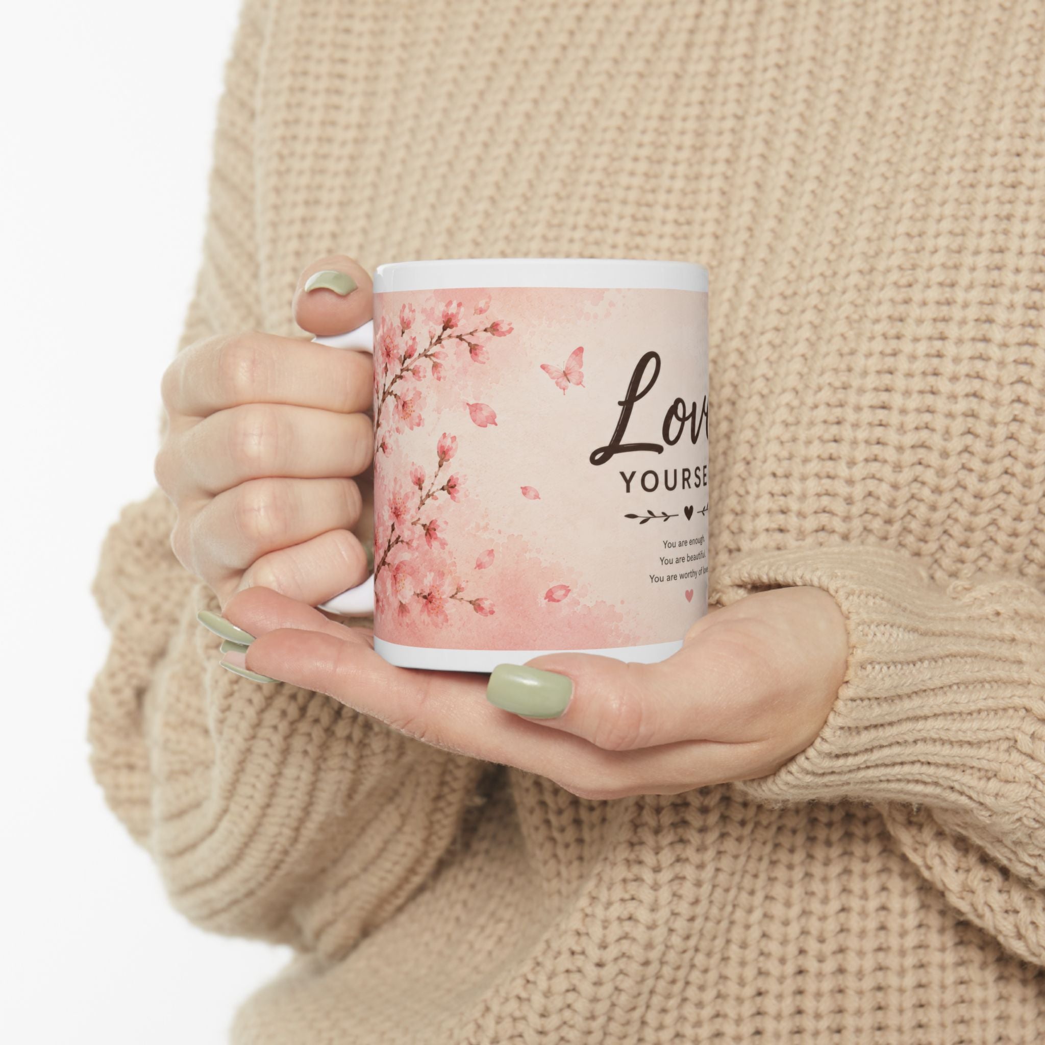 Love Yourself Ceramic Mug (11oz, 15oz) | Self Love Coffee Mug | Planet of Thoughts