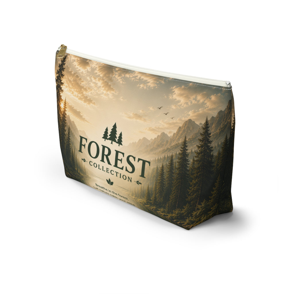 Forest Collection Accessory Pouch — Scenic Mountain & Pine Makeup Bag