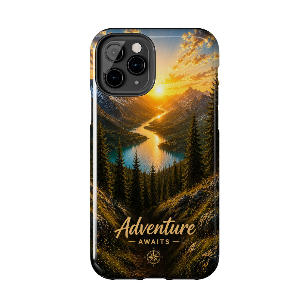 Adventure Awaits Phone Case — Scenic Mountain Landscape Protective Case