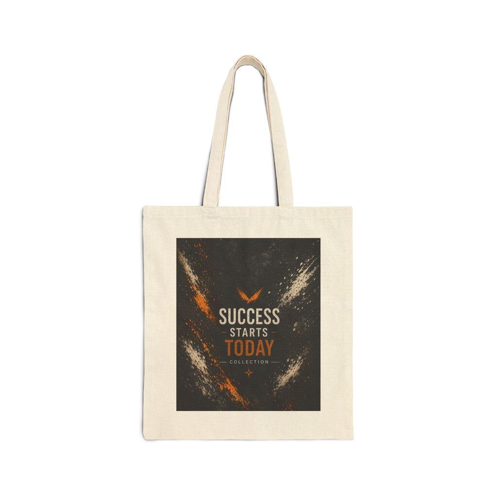 Success Starts Today Motivational Canvas Tote Bag
