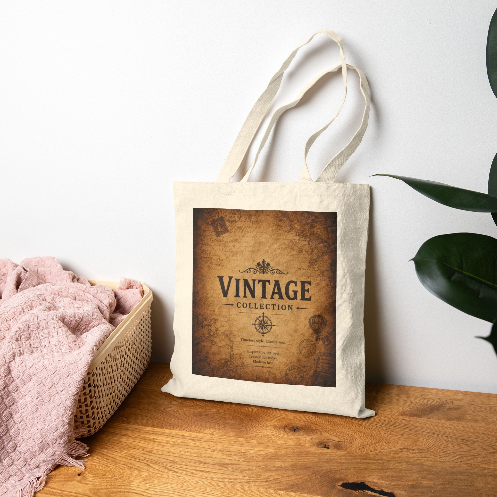 Vintage Map Tote Bag – 'Vintage Collection' Canvas Shopper