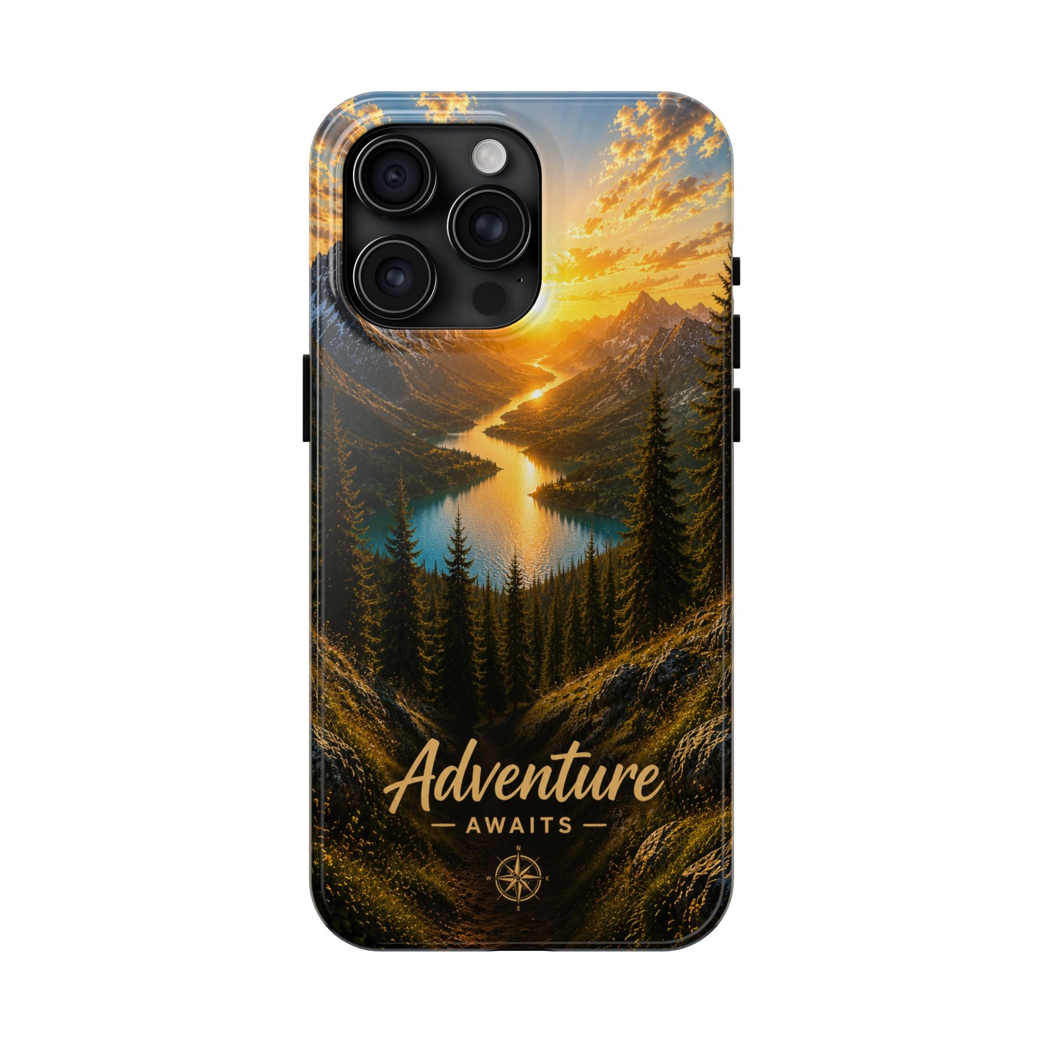 Adventure Awaits Phone Case — Scenic Mountain Landscape Protective Case