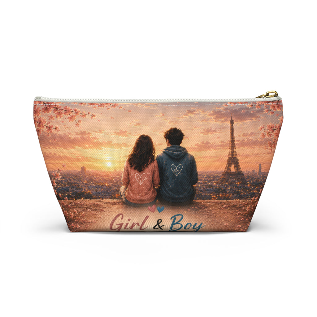 Girl & Boy Paris Sunset Cosmetic Bag Accessory Pouch
