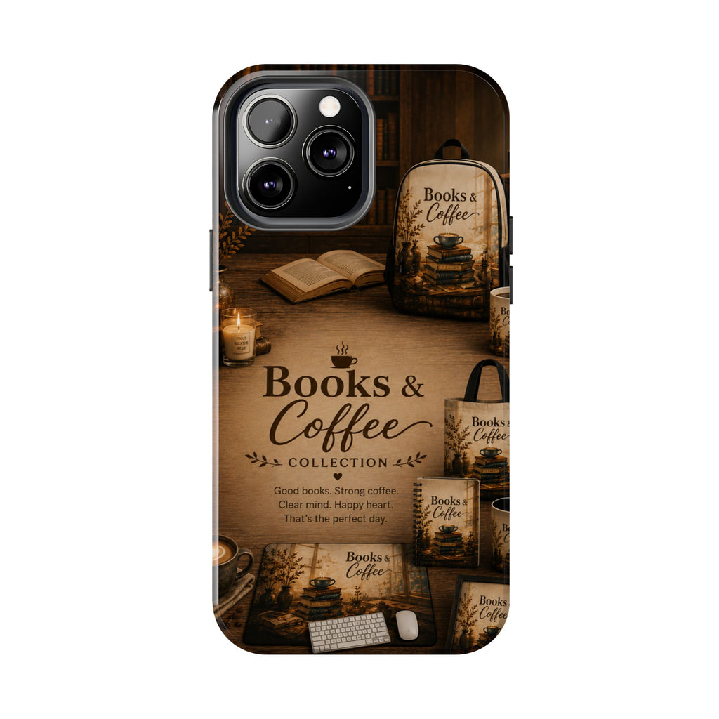 Books & Coffee Tough Phone Case — Cozy Vintage Library Design