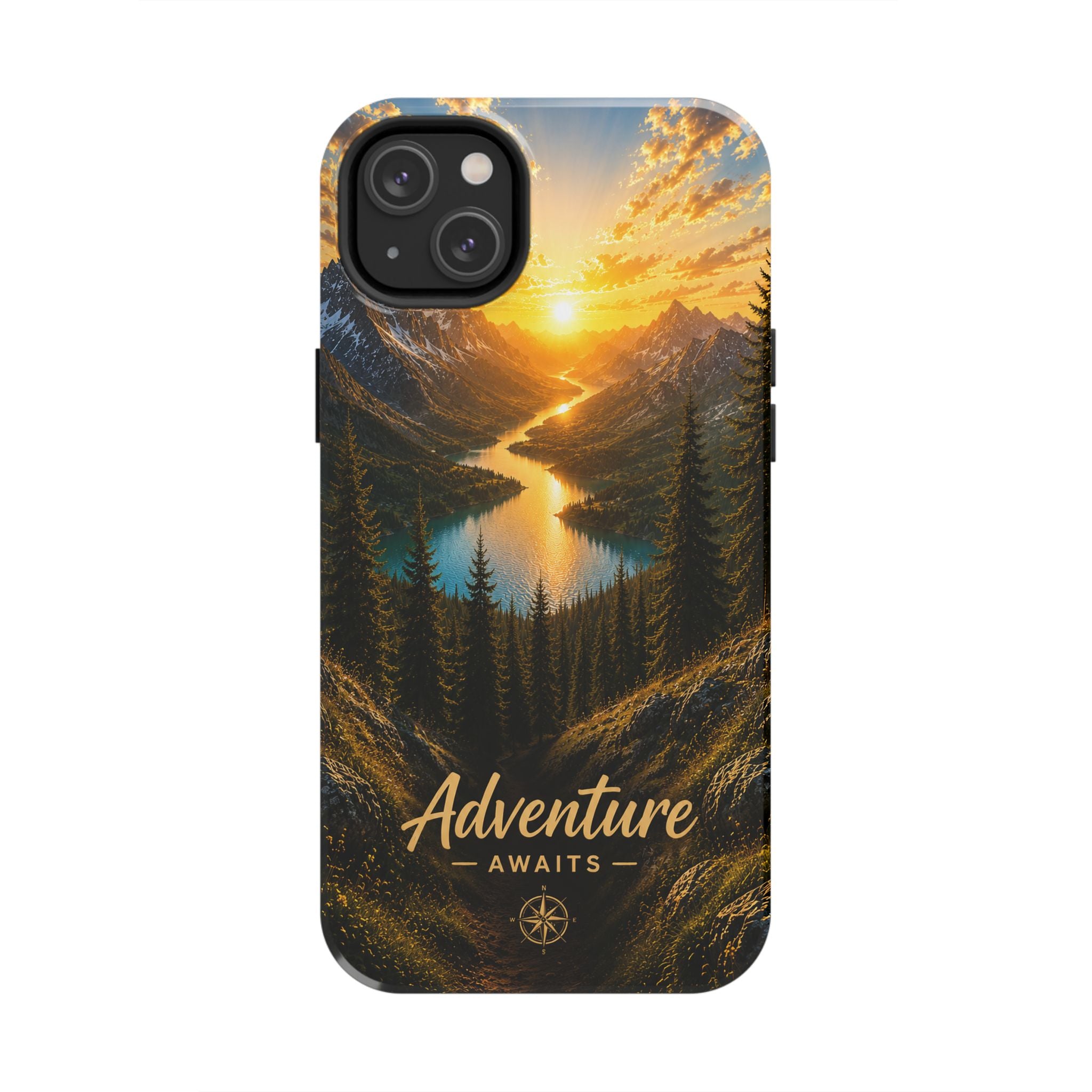 Adventure Awaits Phone Case — Scenic Mountain Landscape Protective Case