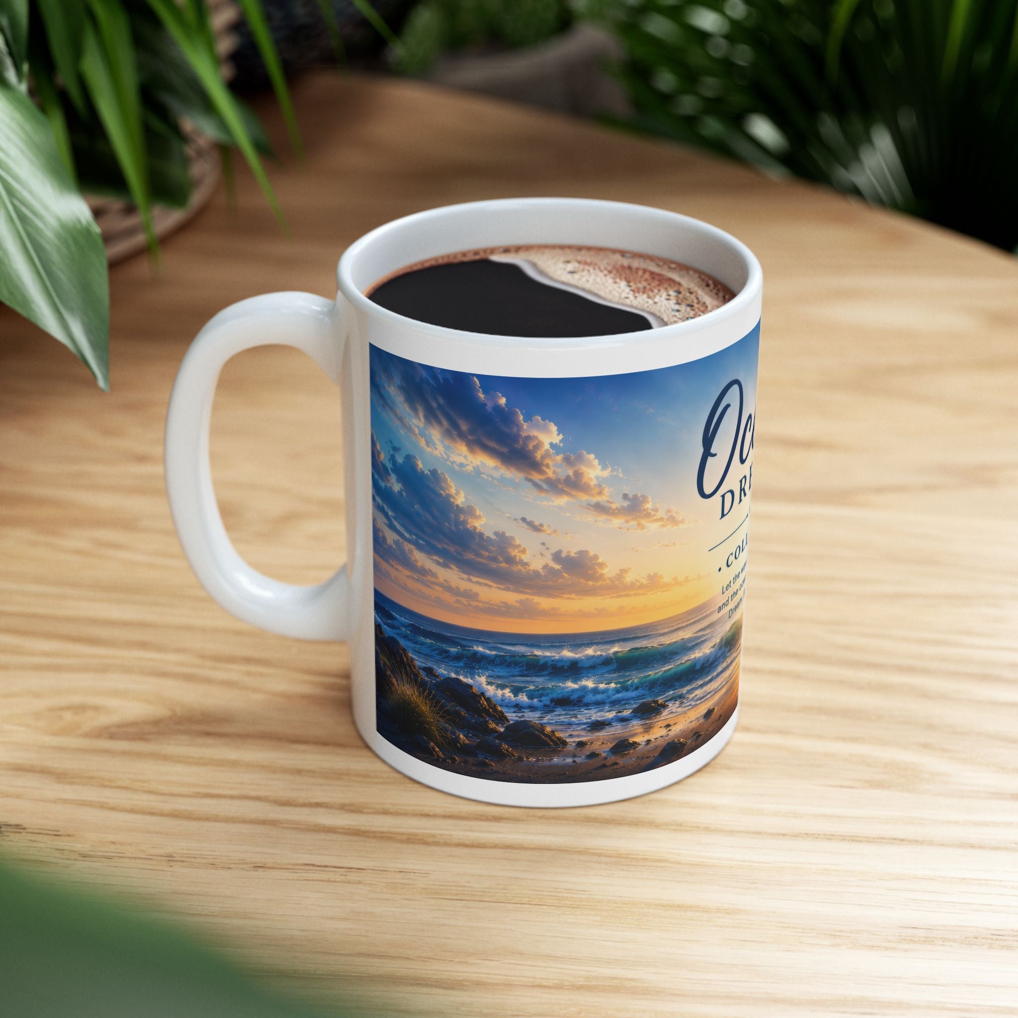 Ocean Ceramic Mug (11oz, 15oz) | Coastal Coffee Mug | Planet of Thoughts